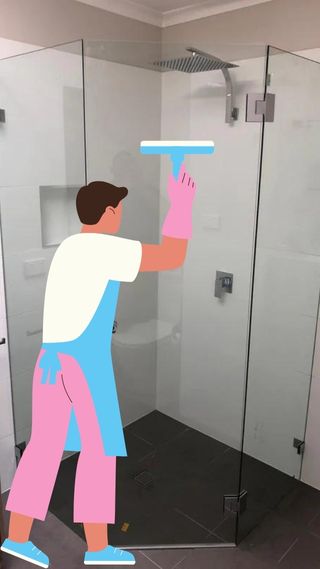 frameless-shower-screen-squeegee-use