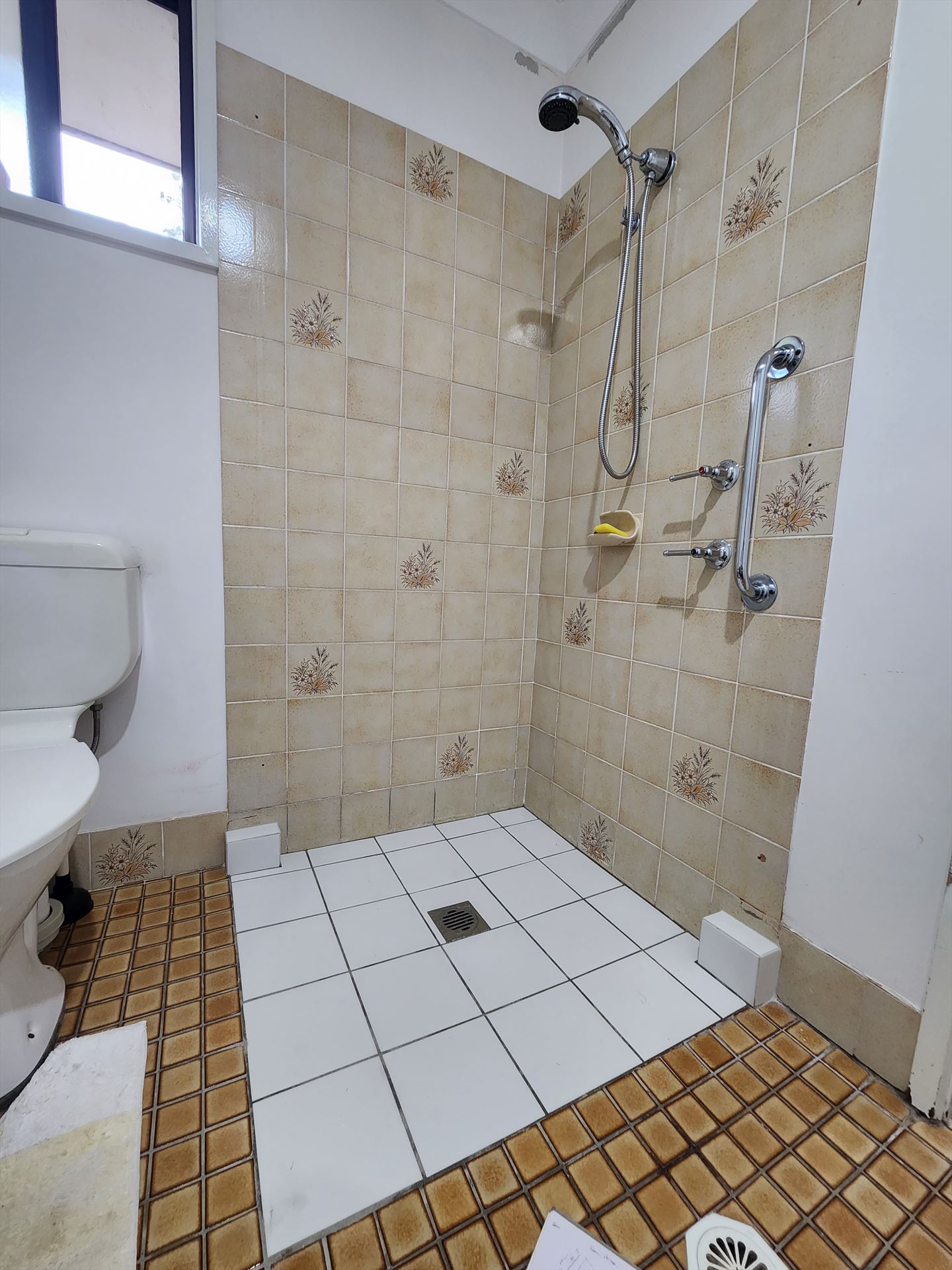 Bathroom before frameless shower screen install in Castle Hill