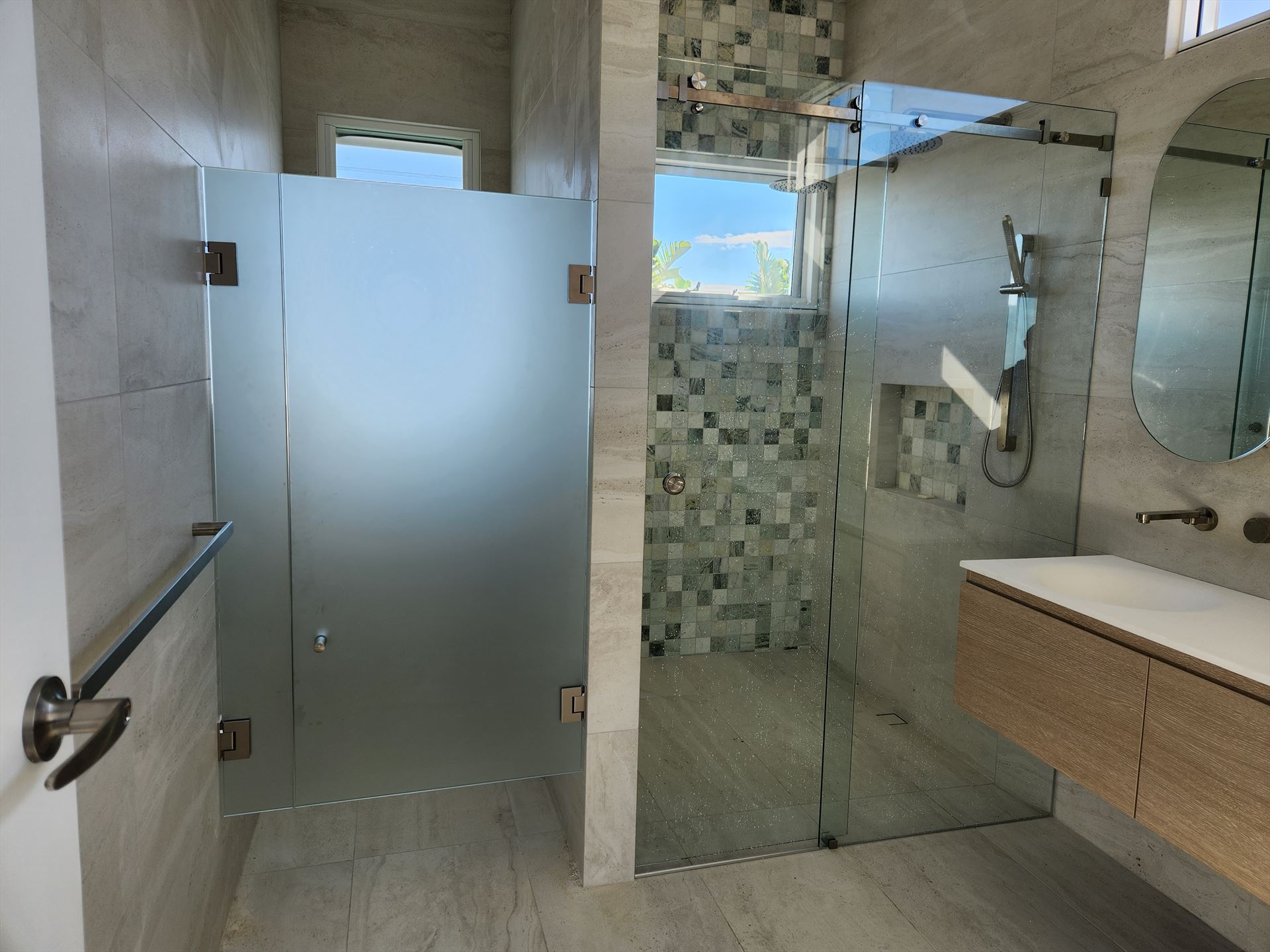 frameless shower screen installed in North Curl Curl by Showerland