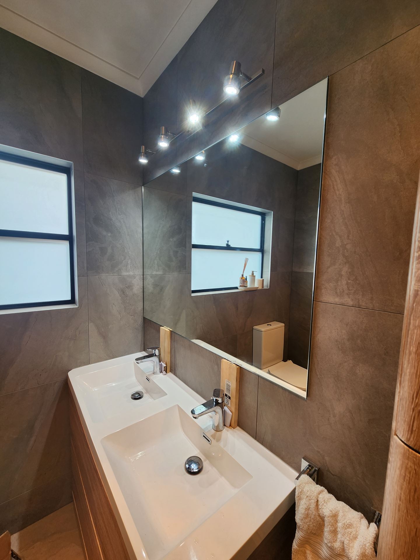 Bathroom before frameless shower screen install in Penshurst