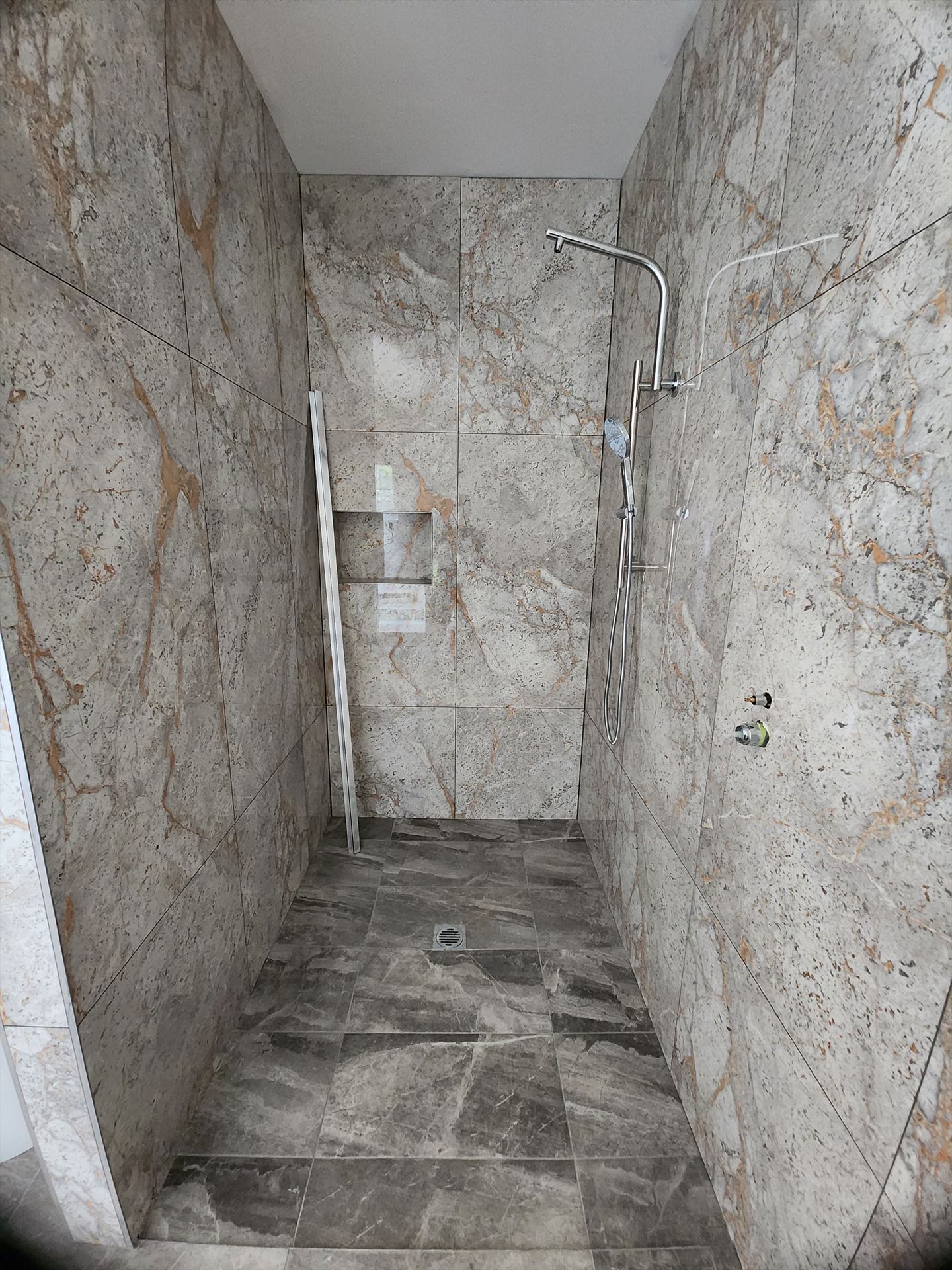 Bathroom before frameless shower screen install in Toongabbie