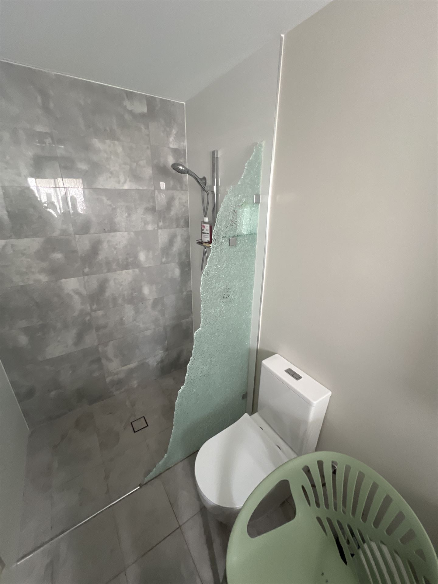 Bathroom before frameless shower screen install in Rouse Hill