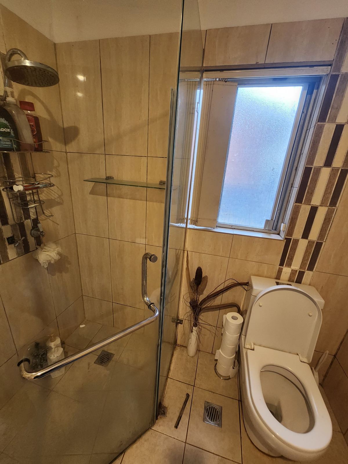 Bathroom before frameless shower screen install in St Marys