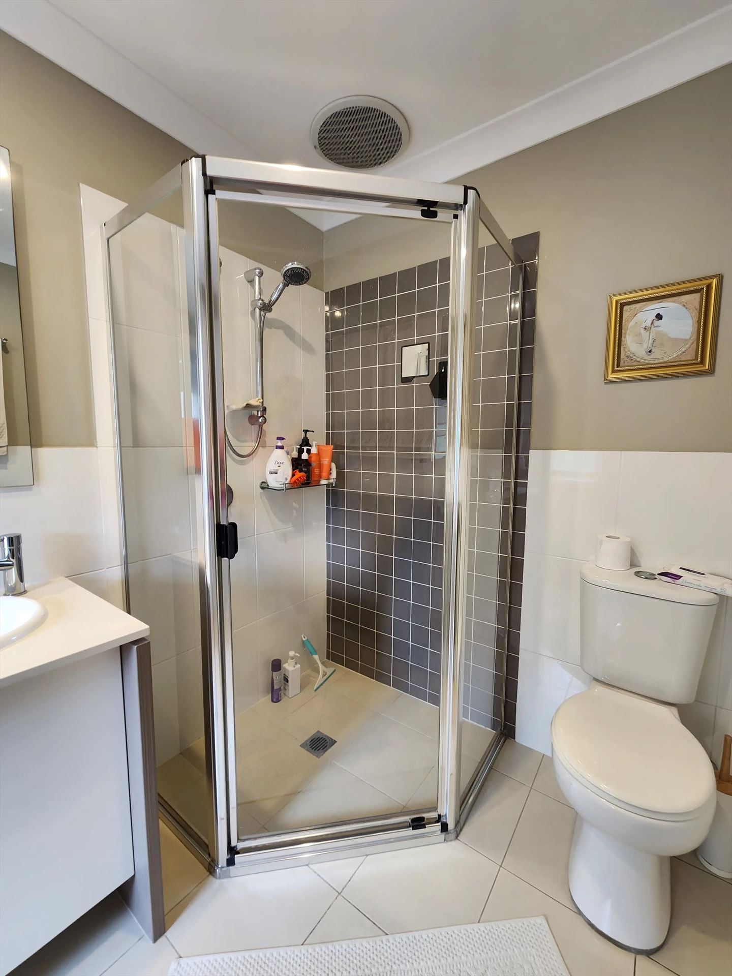 fully shower screen with chrome hardware installed in Kellyville Ridge by Showerland
