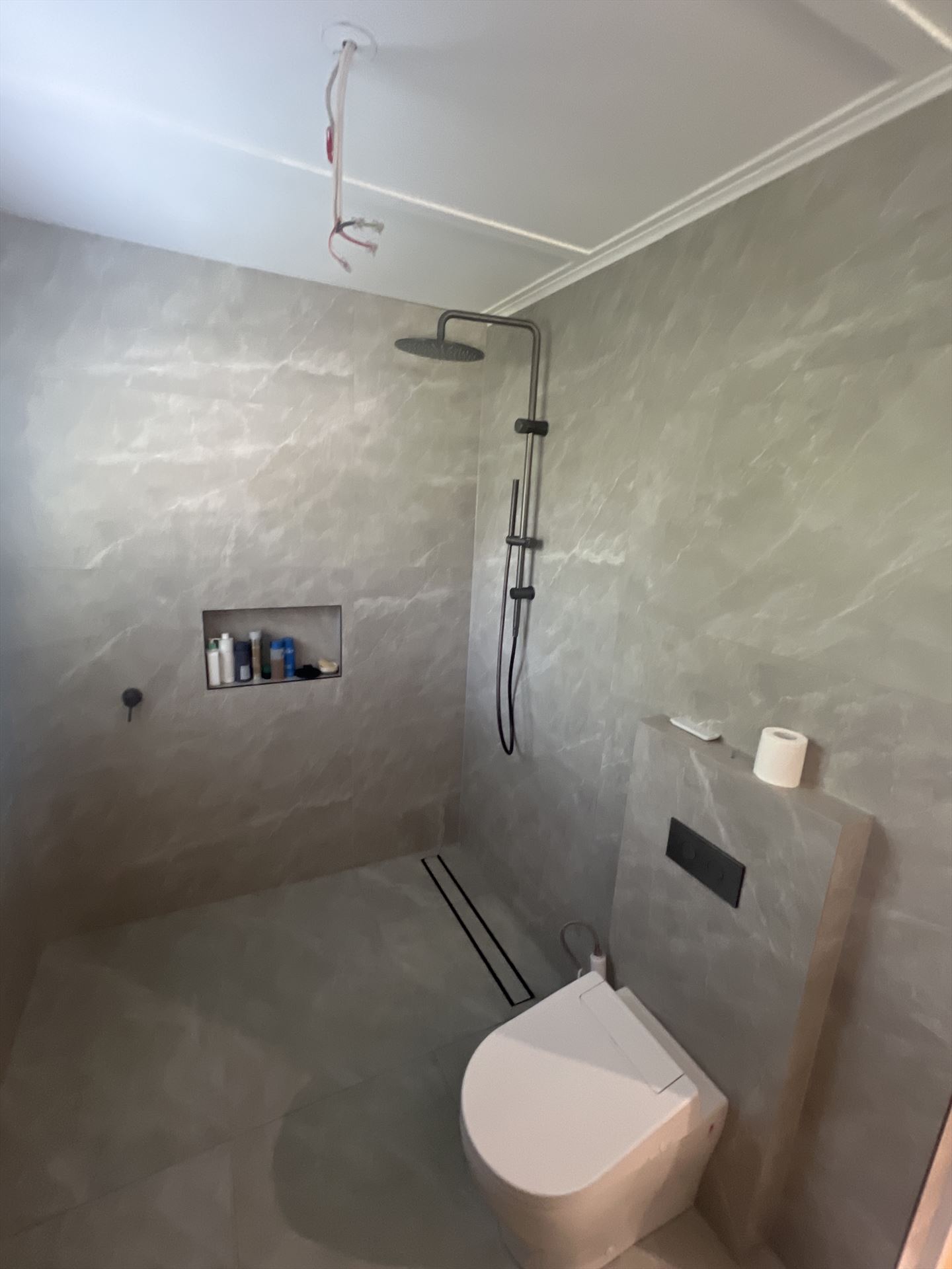Bathroom before frameless shower screen install in Denistone East