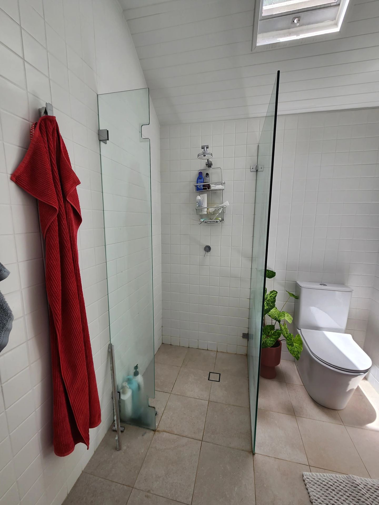 frameless shower screen with chrome hardware installed in Paddington by Showerland