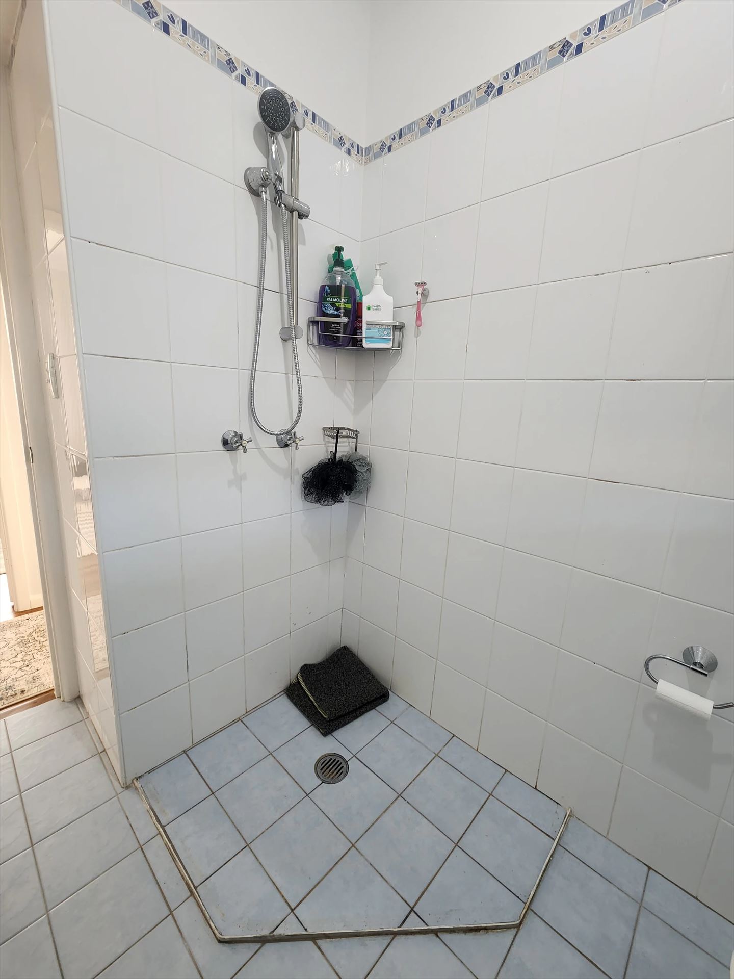 Bathroom before frameless shower screen install in Lalor Park