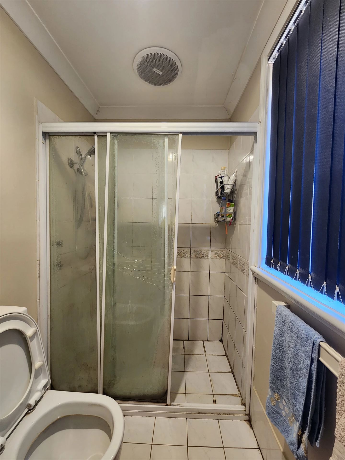 fully shower screen with white hardware installed in Glenwood by Showerland