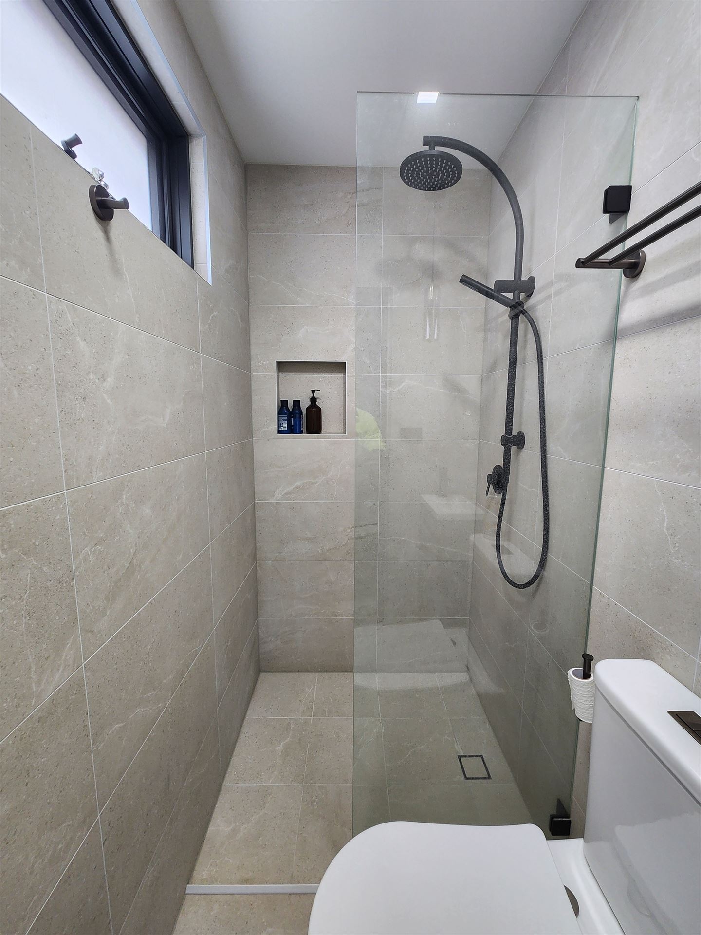 Bathroom before frameless shower screen install in St Peters