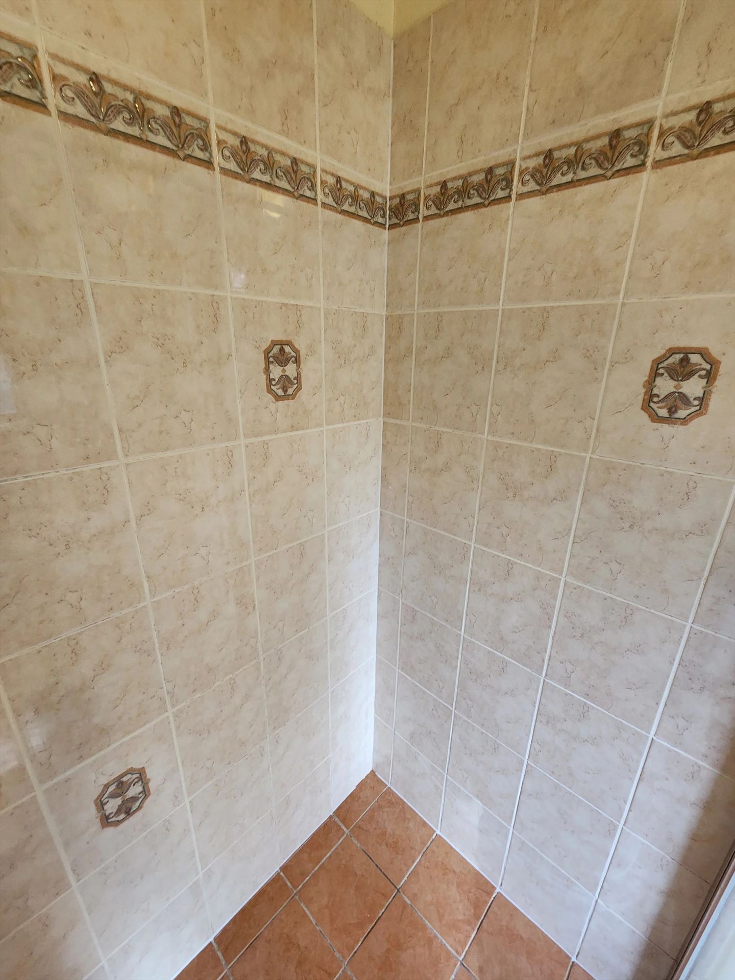 Bathroom before frameless shower screen install in Castle Hill