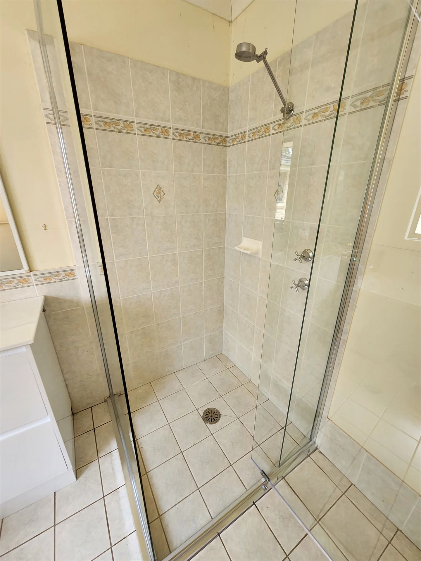 semi shower screen with chrome hardware installed in Castle Hill by Showerland