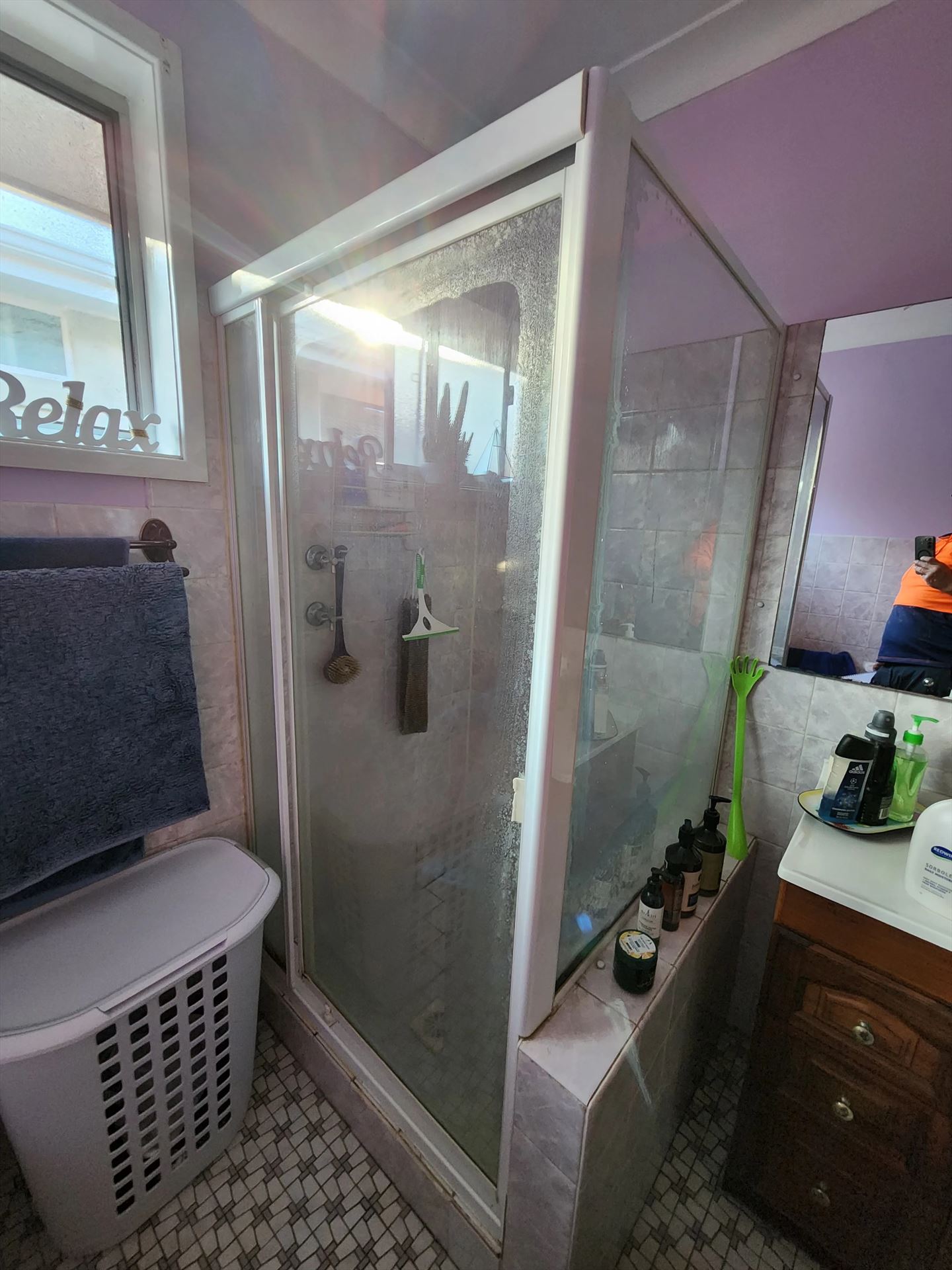 fully shower screen with white hardware installed in Winston Hills by Showerland
