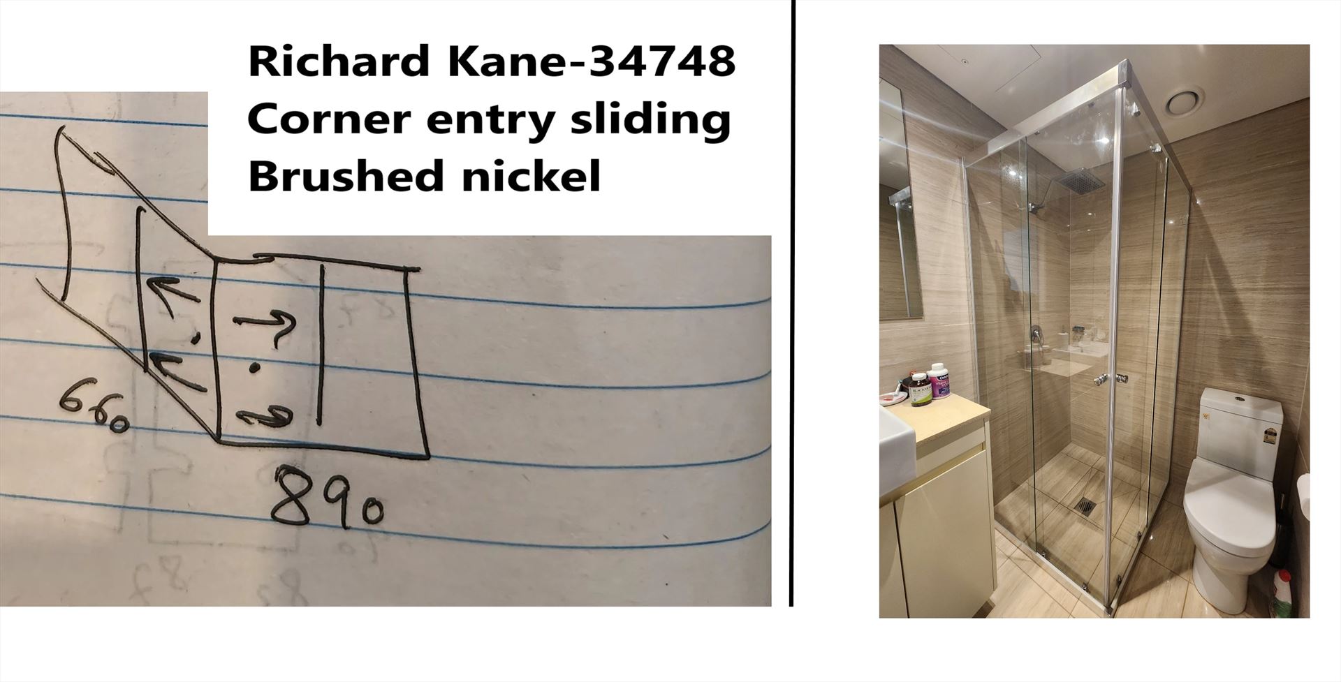 shower screen installed in Vaucluse by Showerland