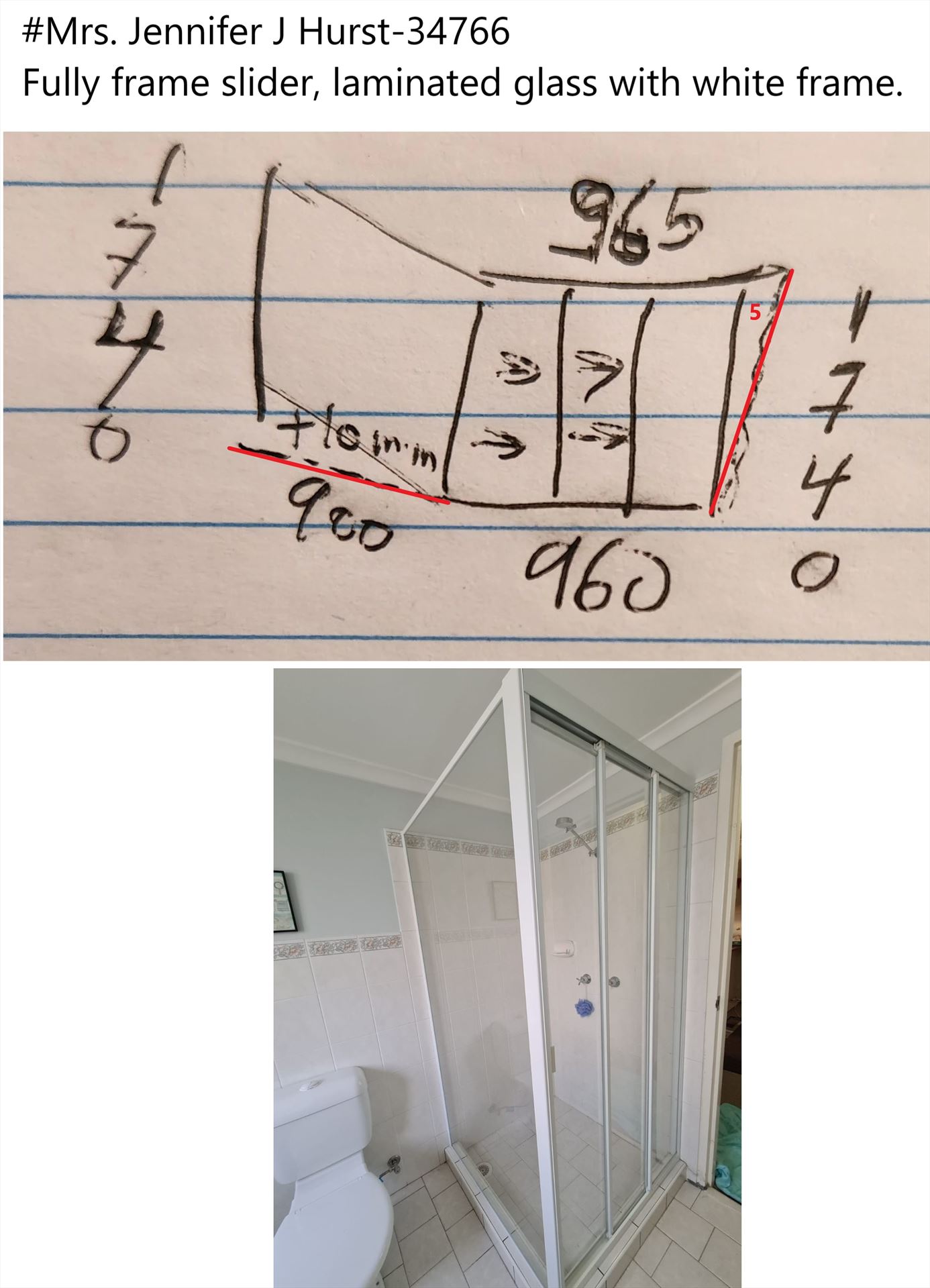 shower screen installed in Quakers Hill by Showerland
