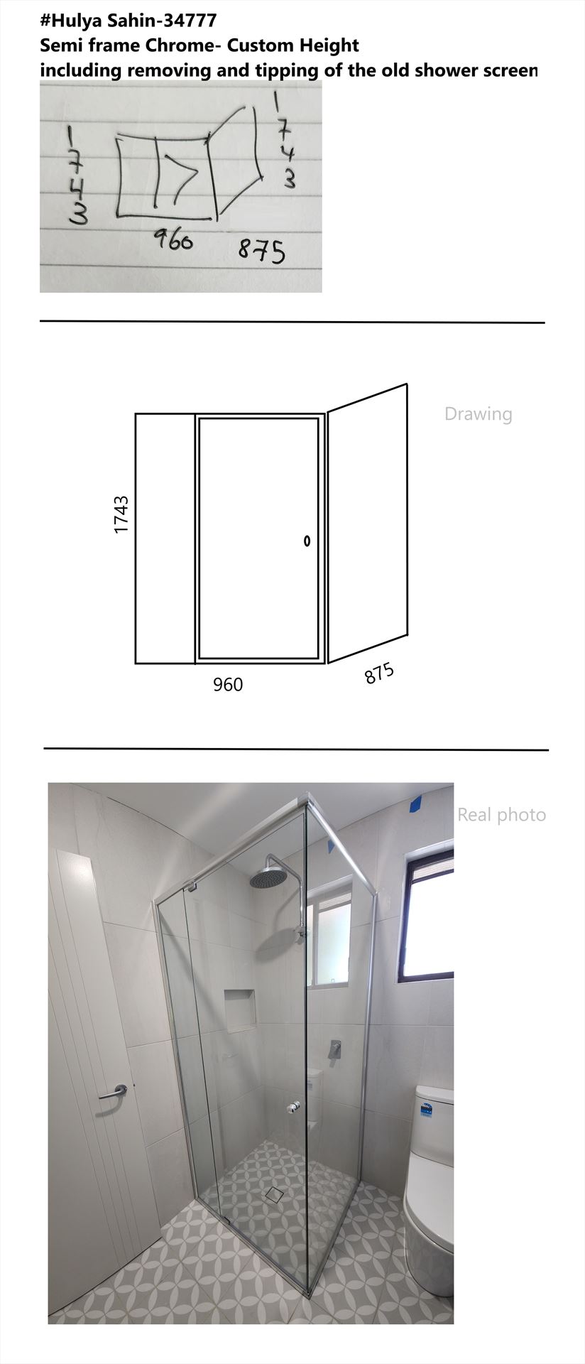 shower screen installed in Bankstown by Showerland