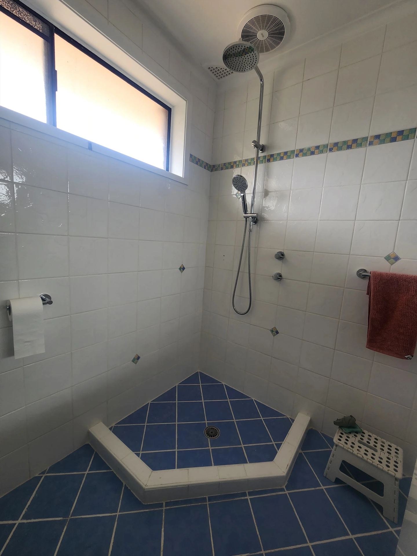 Bathroom before frameless shower screen install in Kings Langley