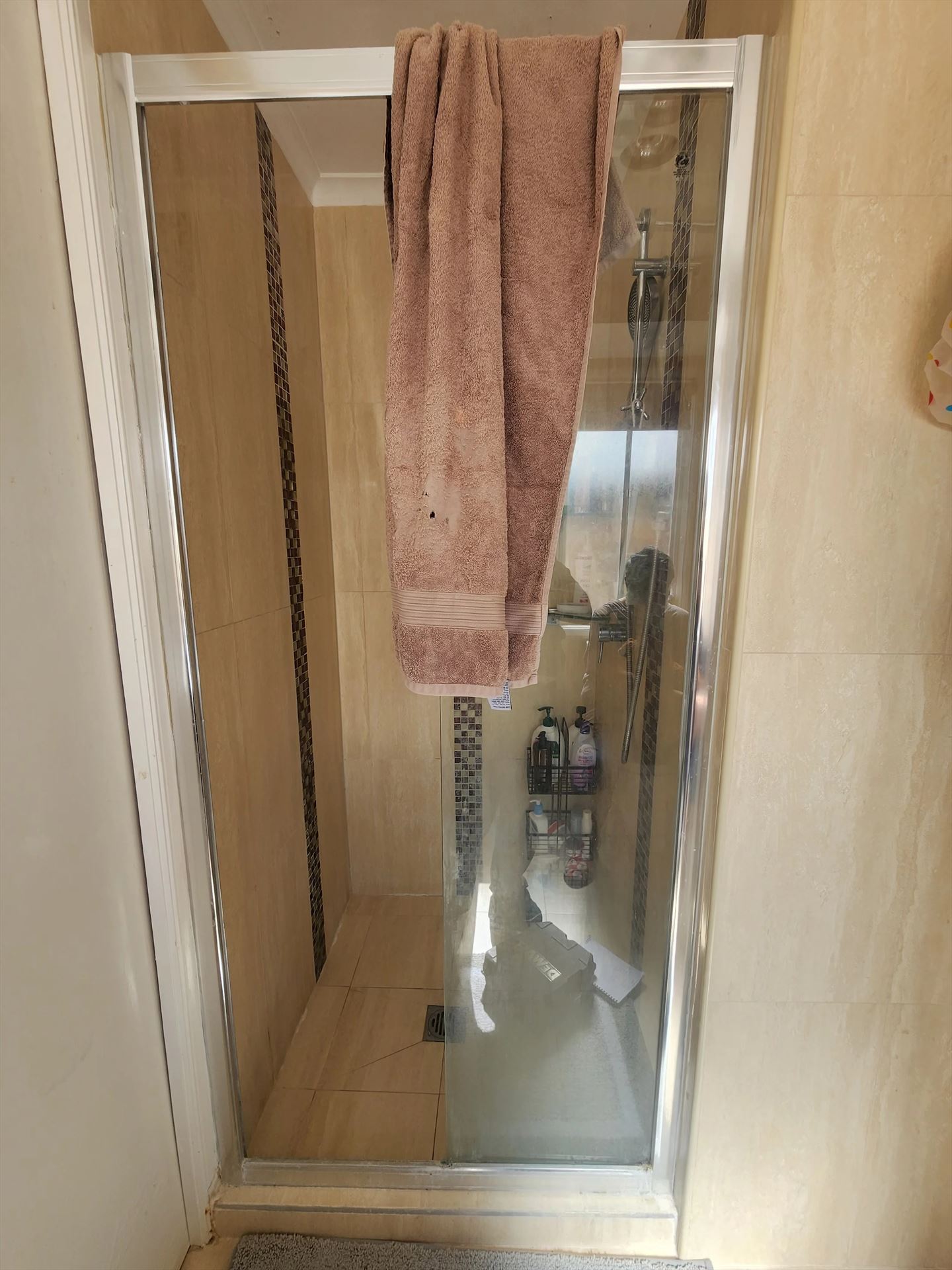 fully shower screen with chrome hardware installed in Prospect by Showerland