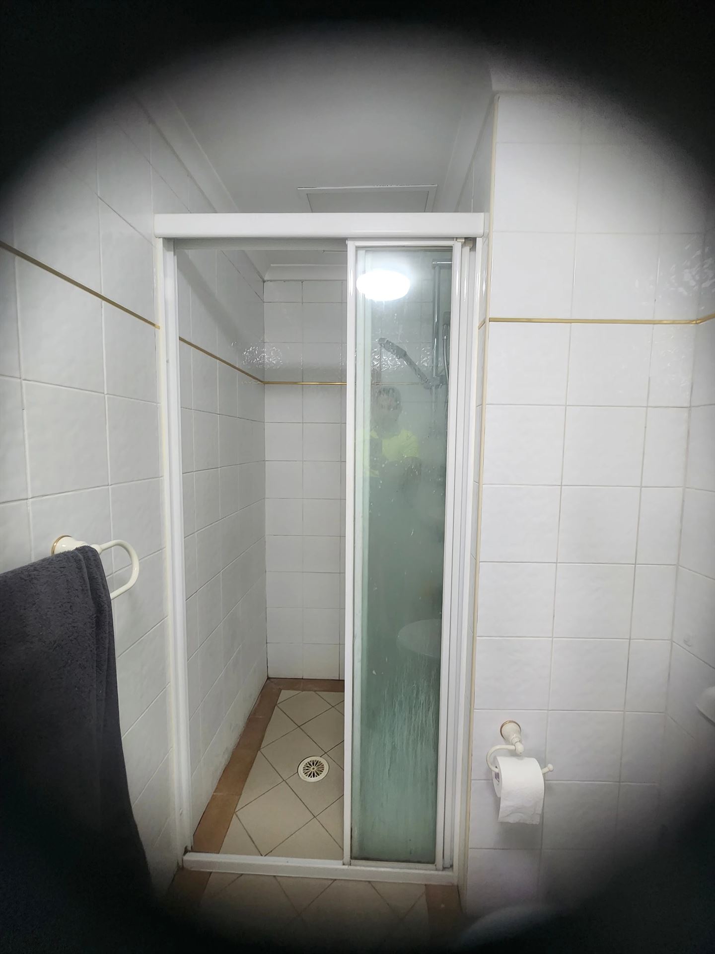 fully shower screen with white hardware installed in Parramatta by Showerland