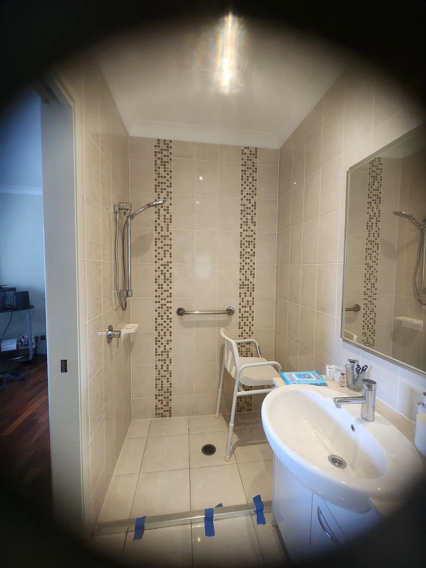 Bathroom before frameless shower screen install in Glenwood