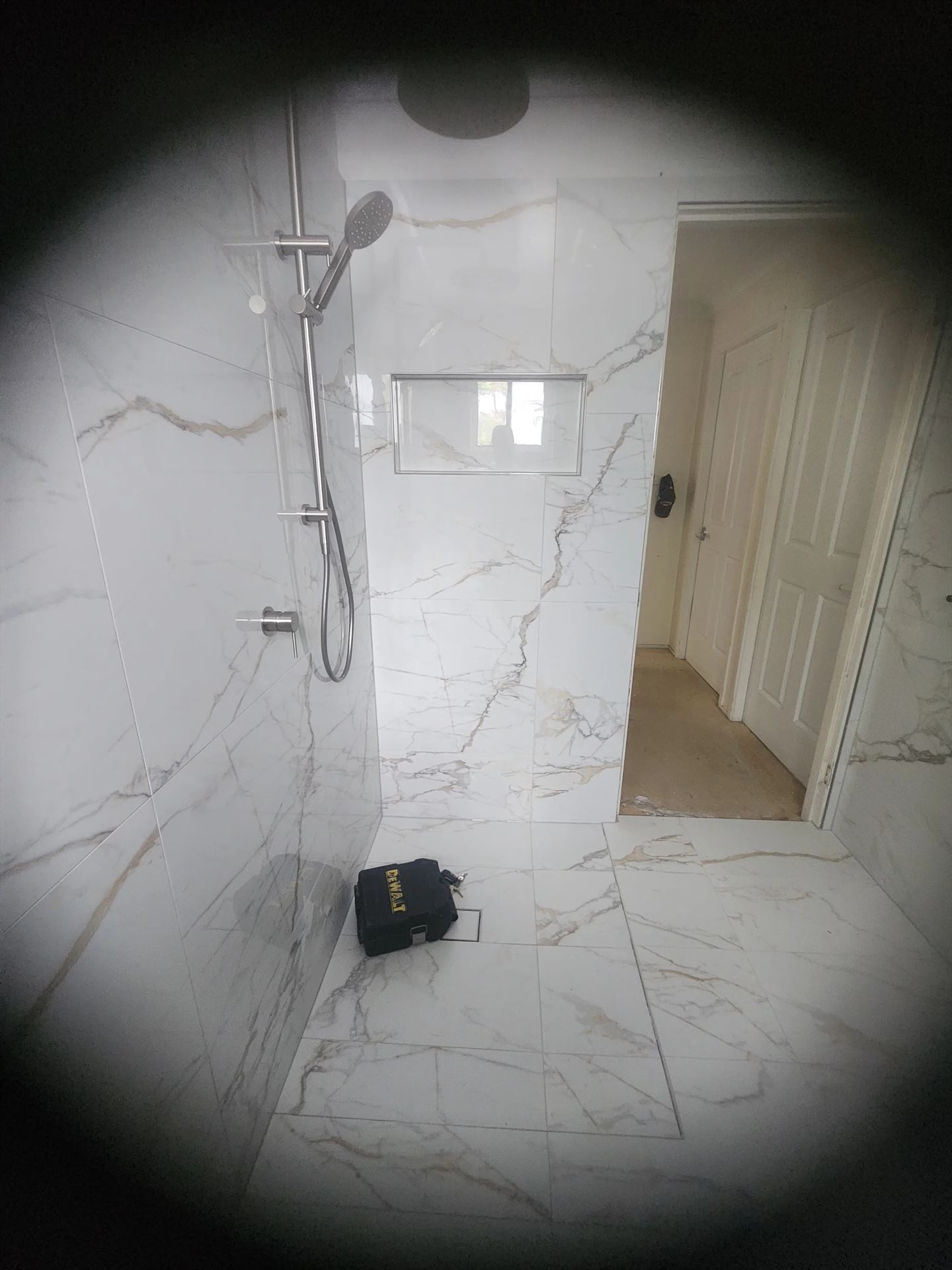 Bathroom before frameless shower screen install in Oyster Bay