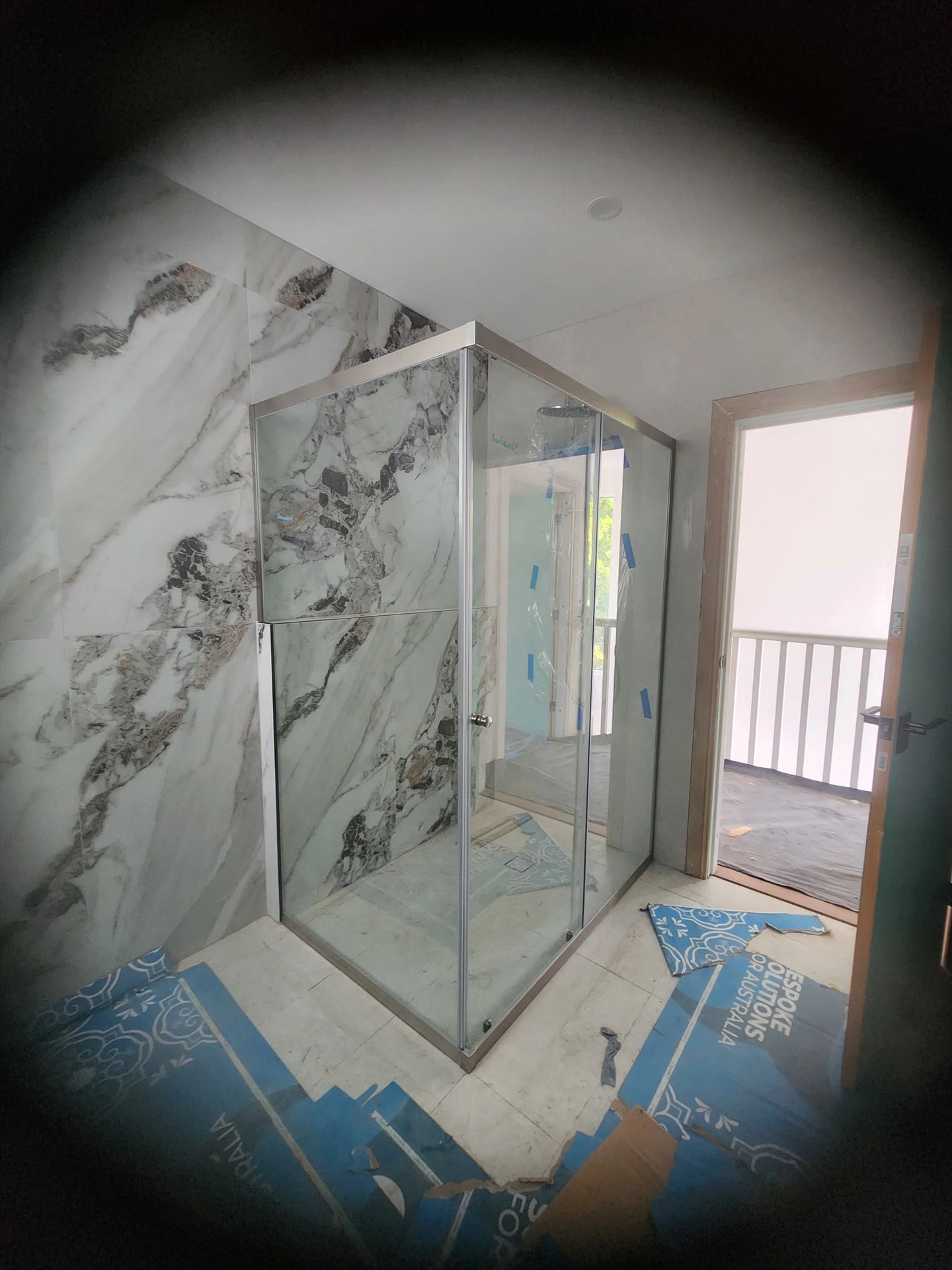 semi shower screen with chrome hardware installed in Carlingford by Showerland