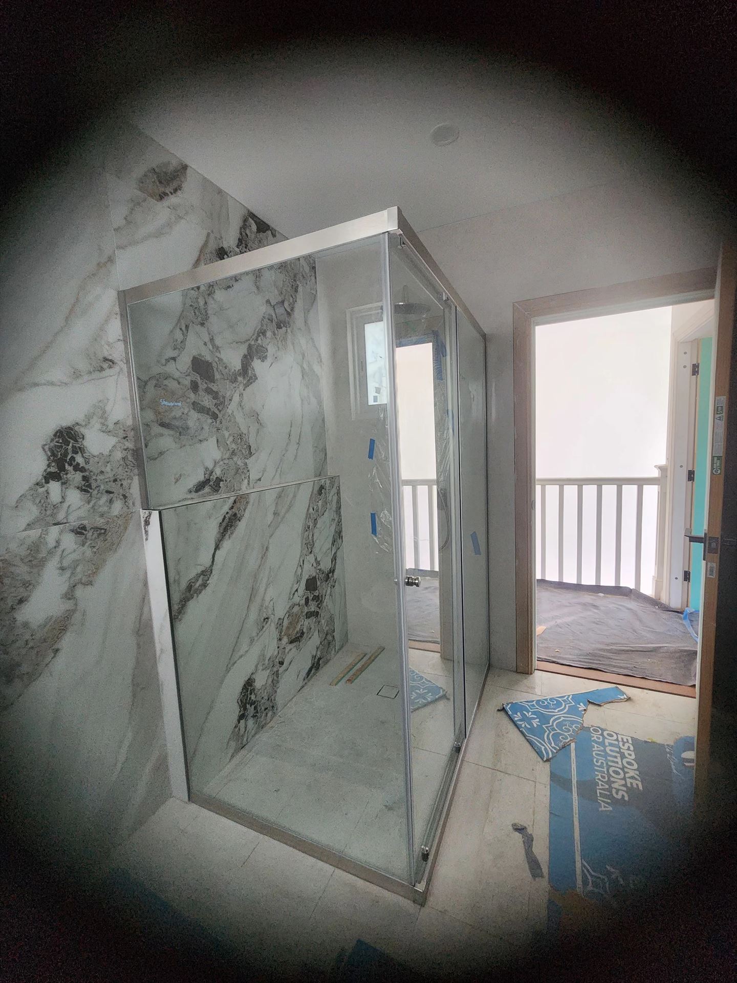 semi shower screen with chrome hardware installed in Carlingford by Showerland