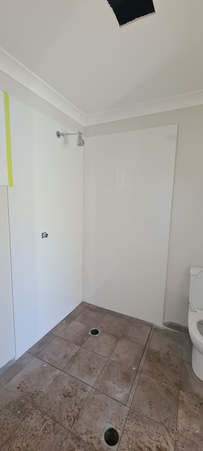 Bathroom before frameless shower screen install in Rooty Hill