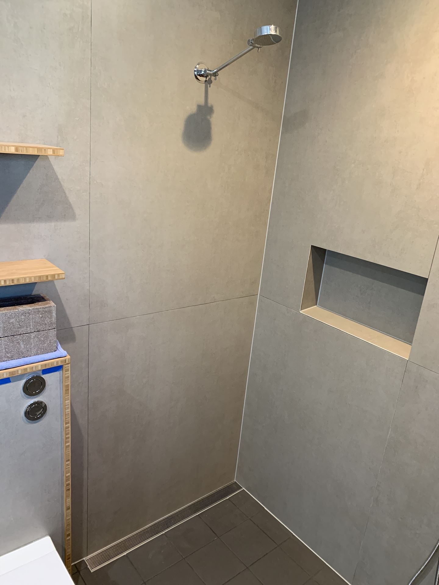 Bathroom before frameless shower screen install in Waterloo