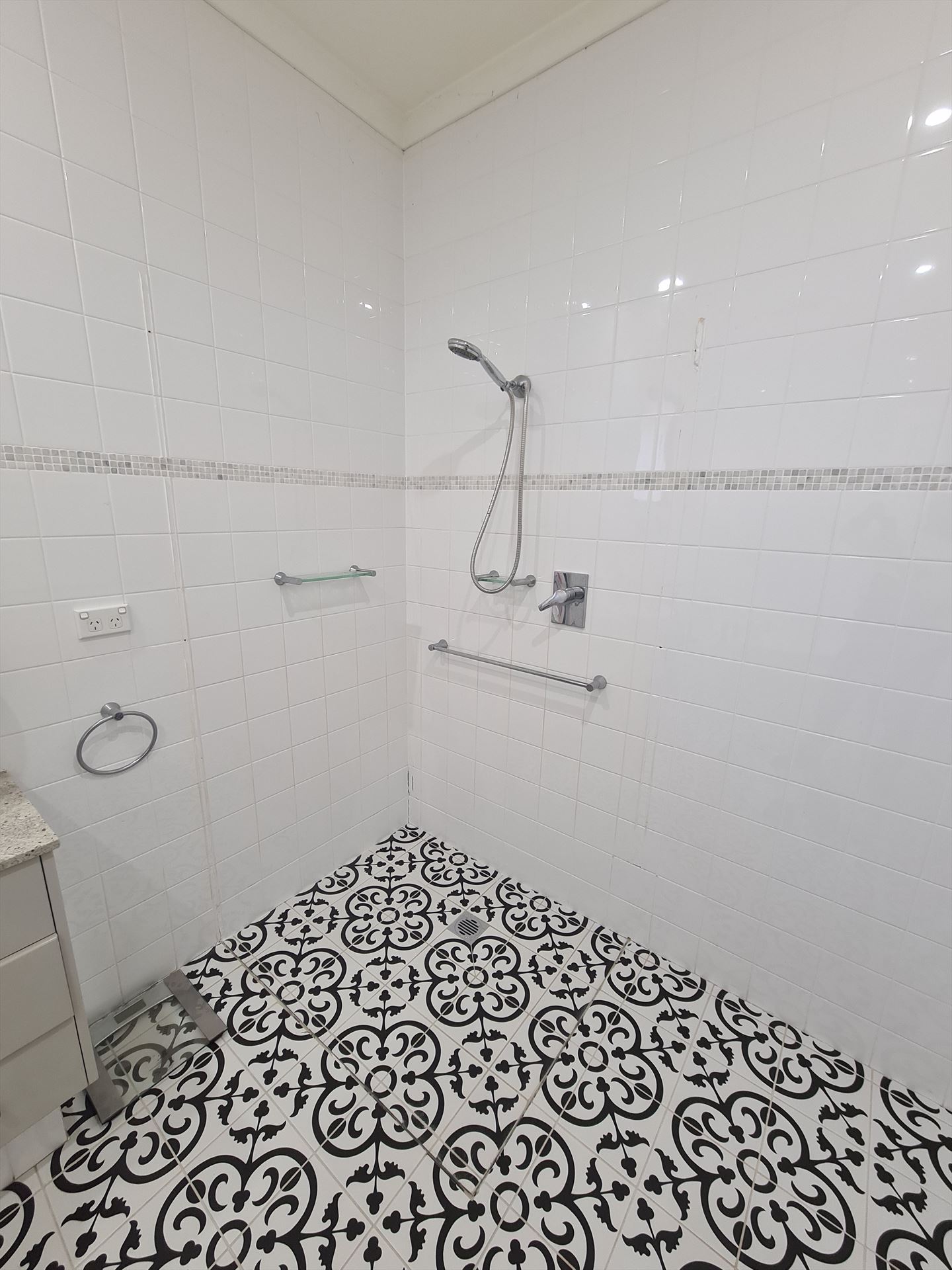 Bathroom before frameless shower screen install in West Pennant Hills