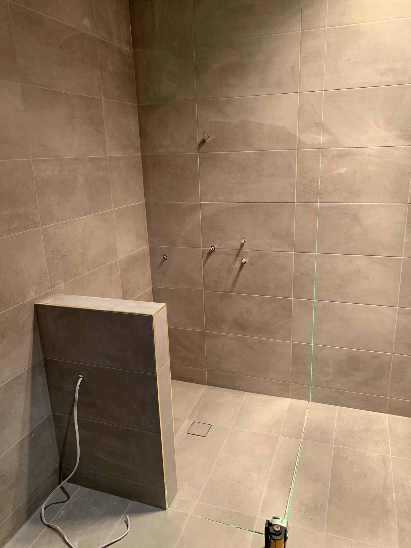 Bathroom before frameless shower screen install in Austral