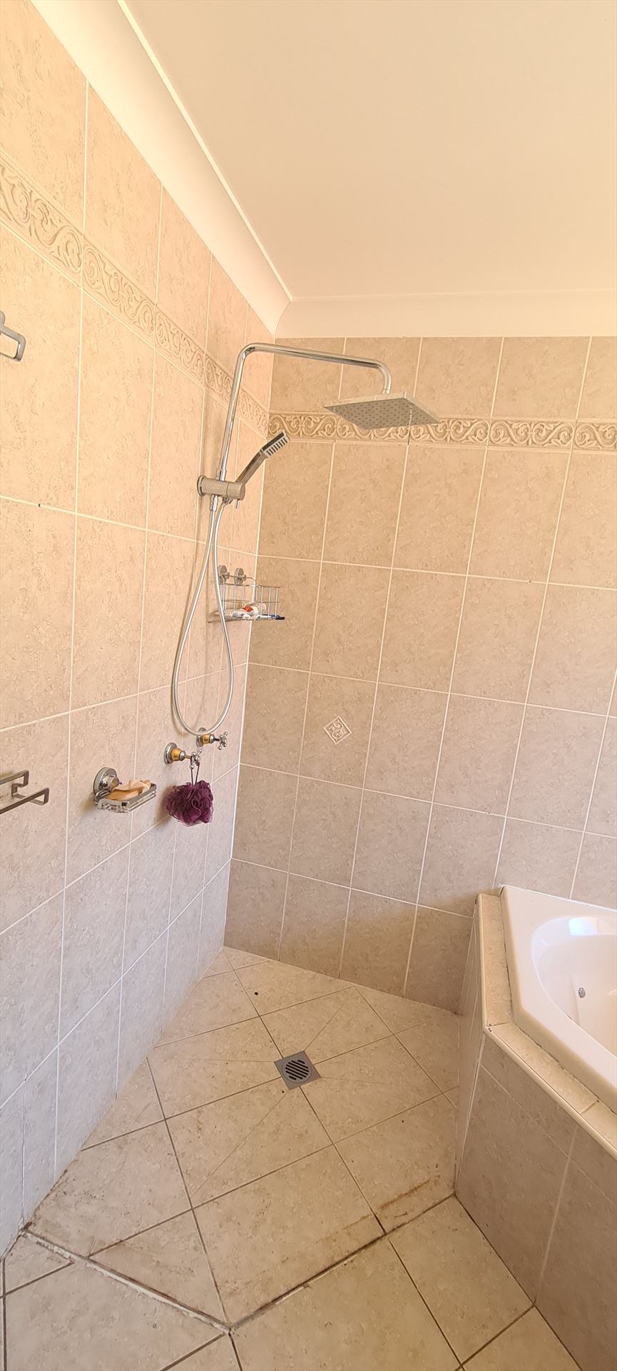 Bathroom before frameless shower screen install in St Clair