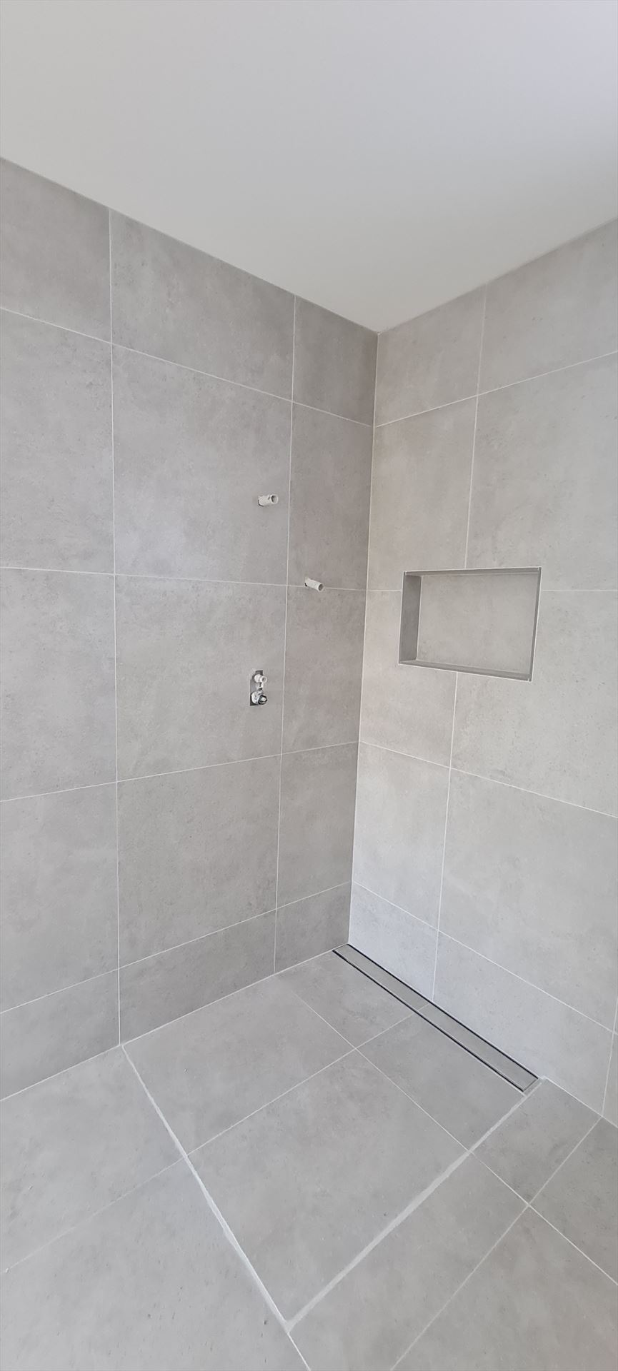 Bathroom before frameless shower screen install in Baulkham Hills