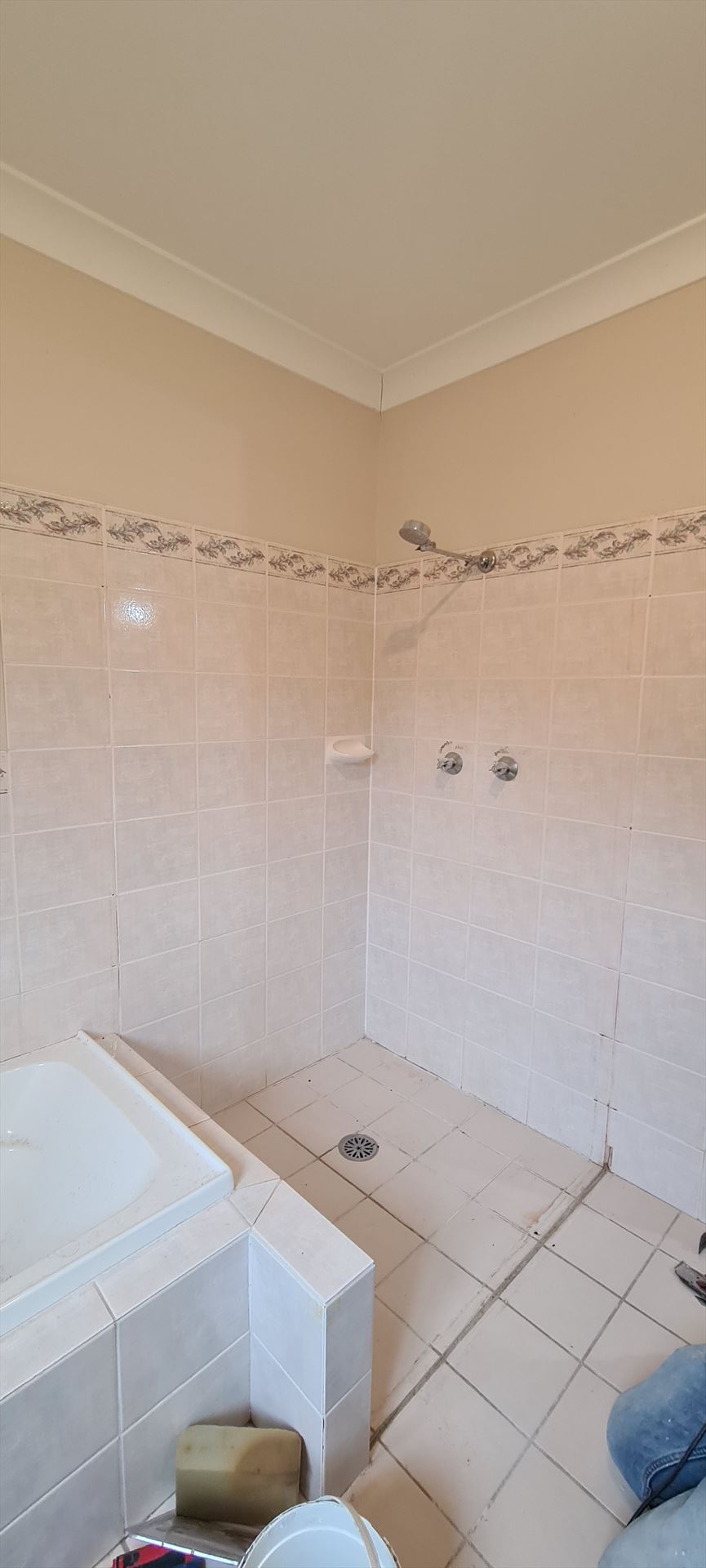 Bathroom before frameless shower screen install in West Pennant Hills