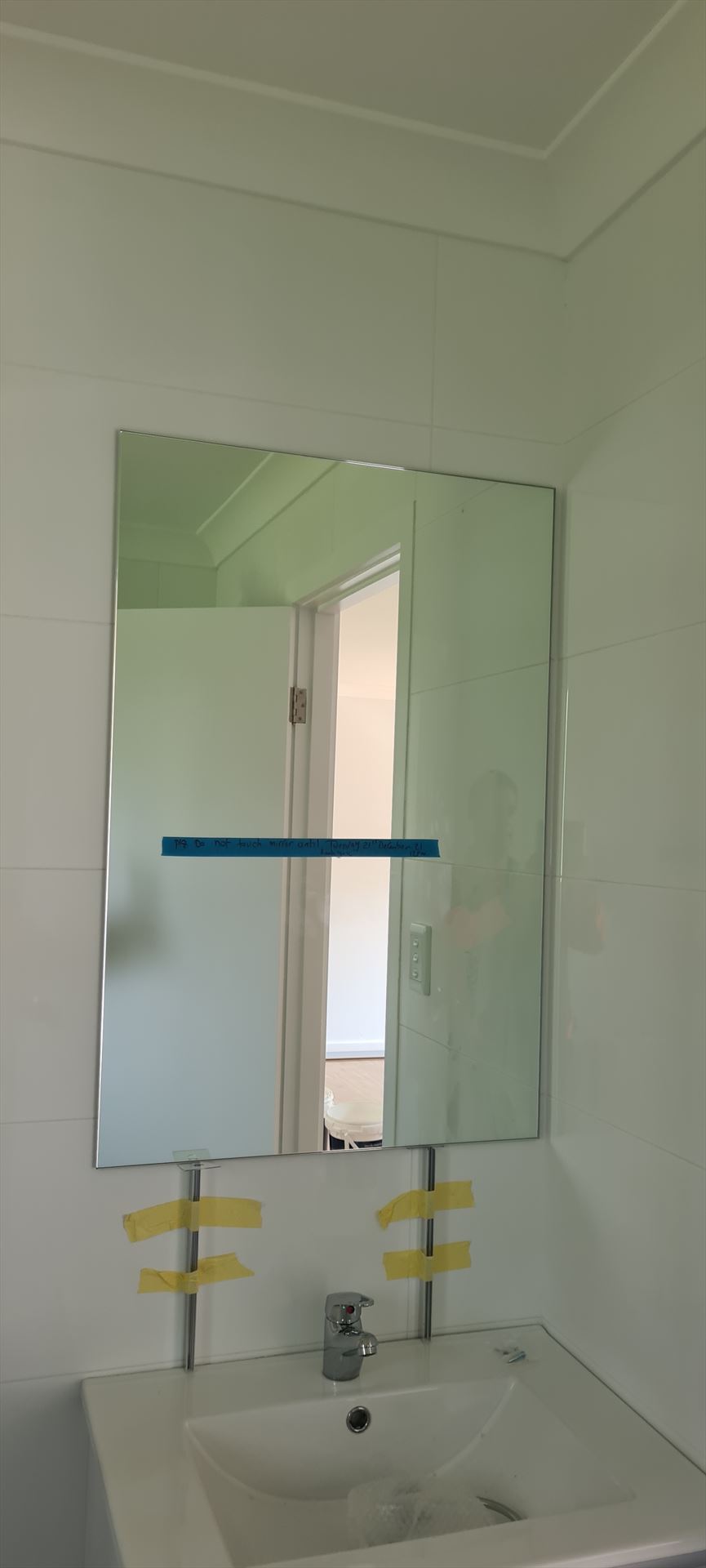 Bathroom before frameless shower screen install in Penshurst