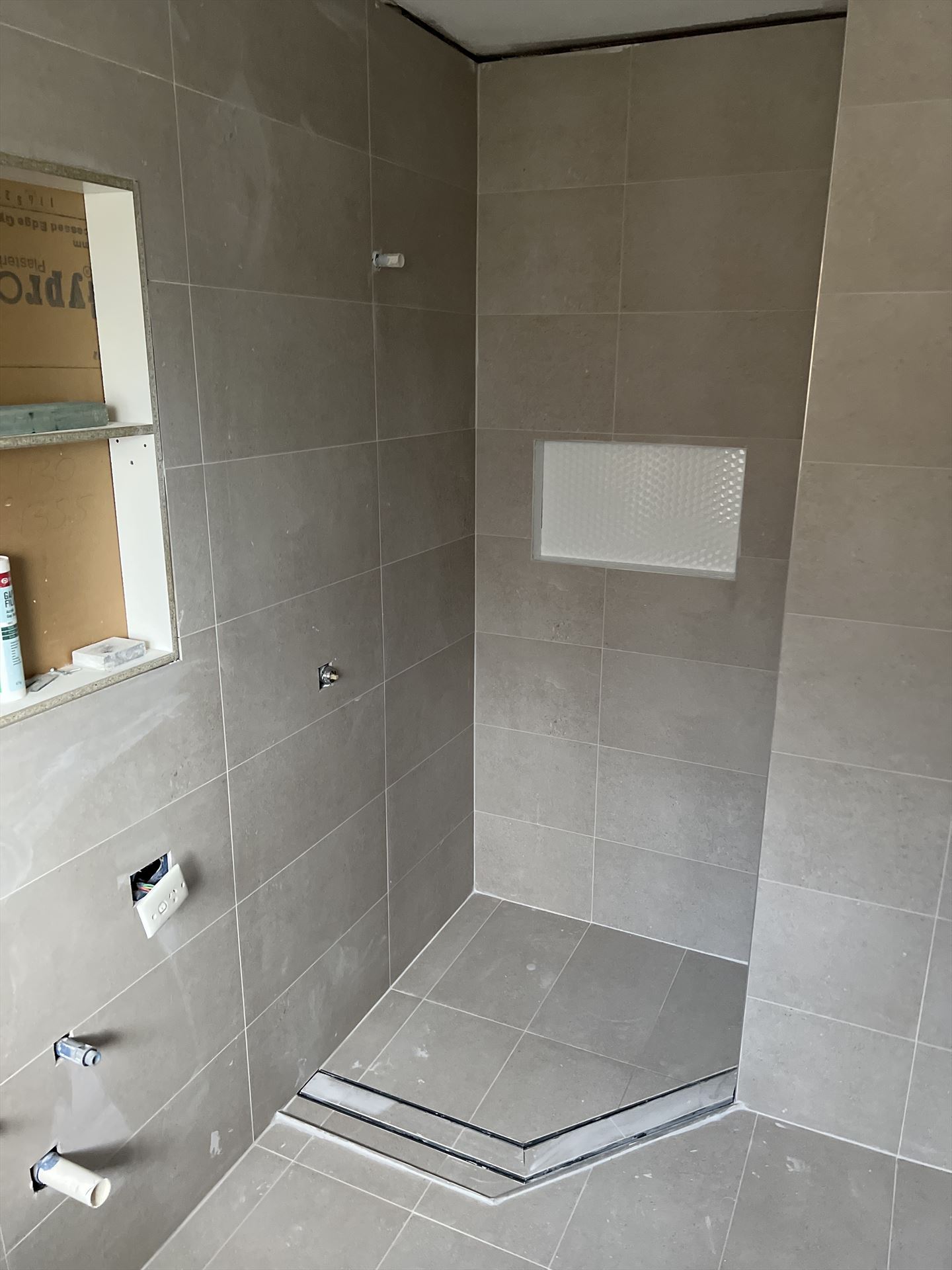 Bathroom before frameless shower screen install in St Clair