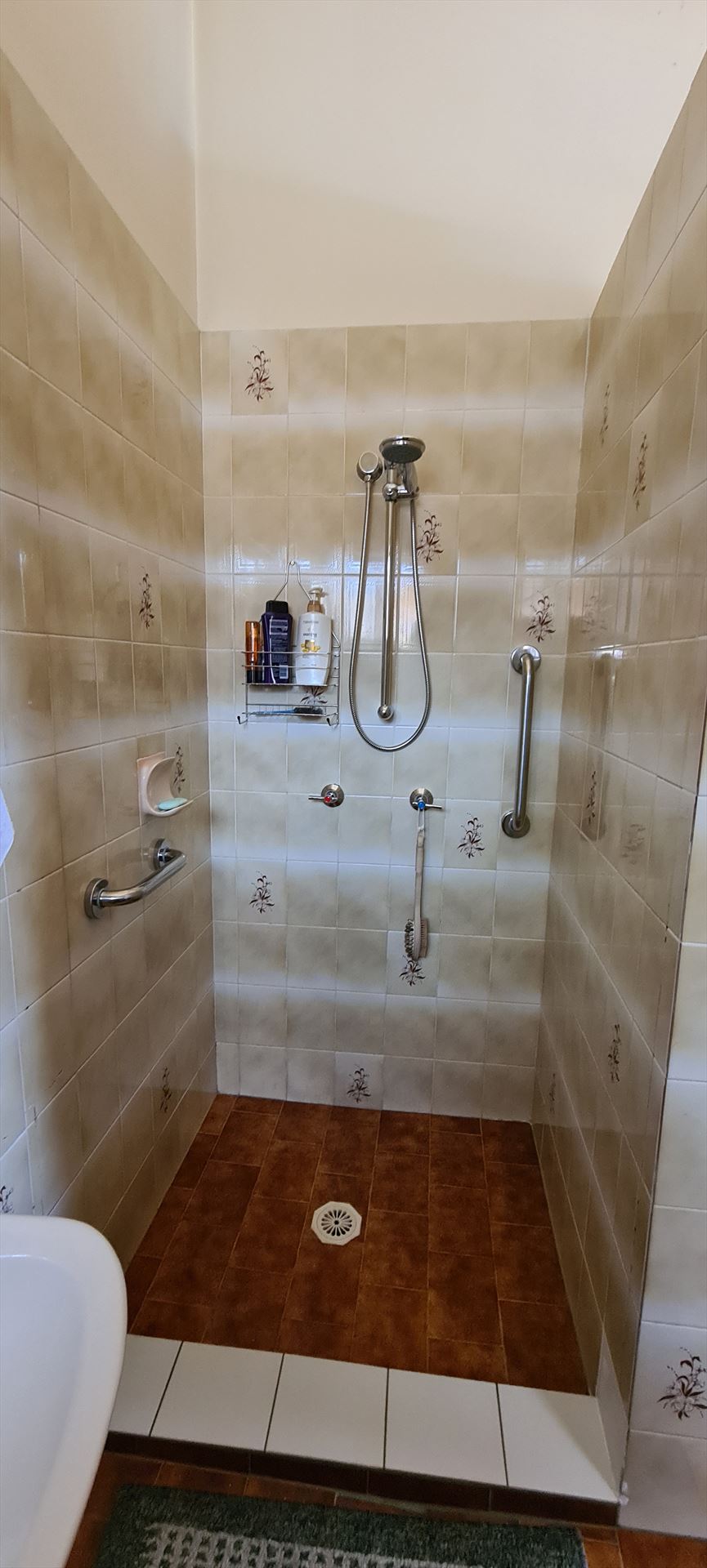 Bathroom before frameless shower screen install in Burwood