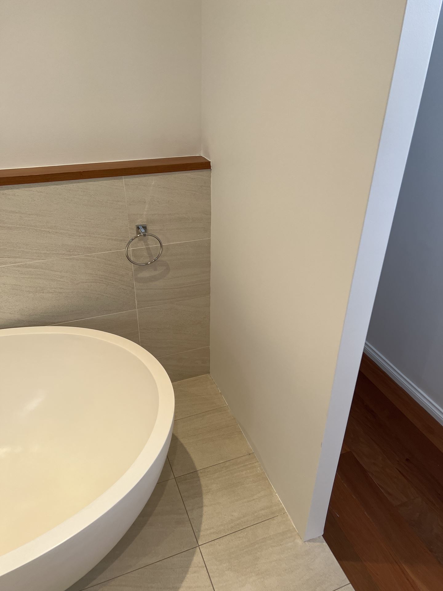 Bathroom before frameless shower screen install in Lilyfield