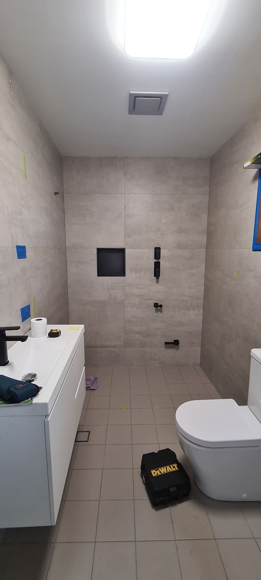 Bathroom before frameless shower screen install in Waterloo