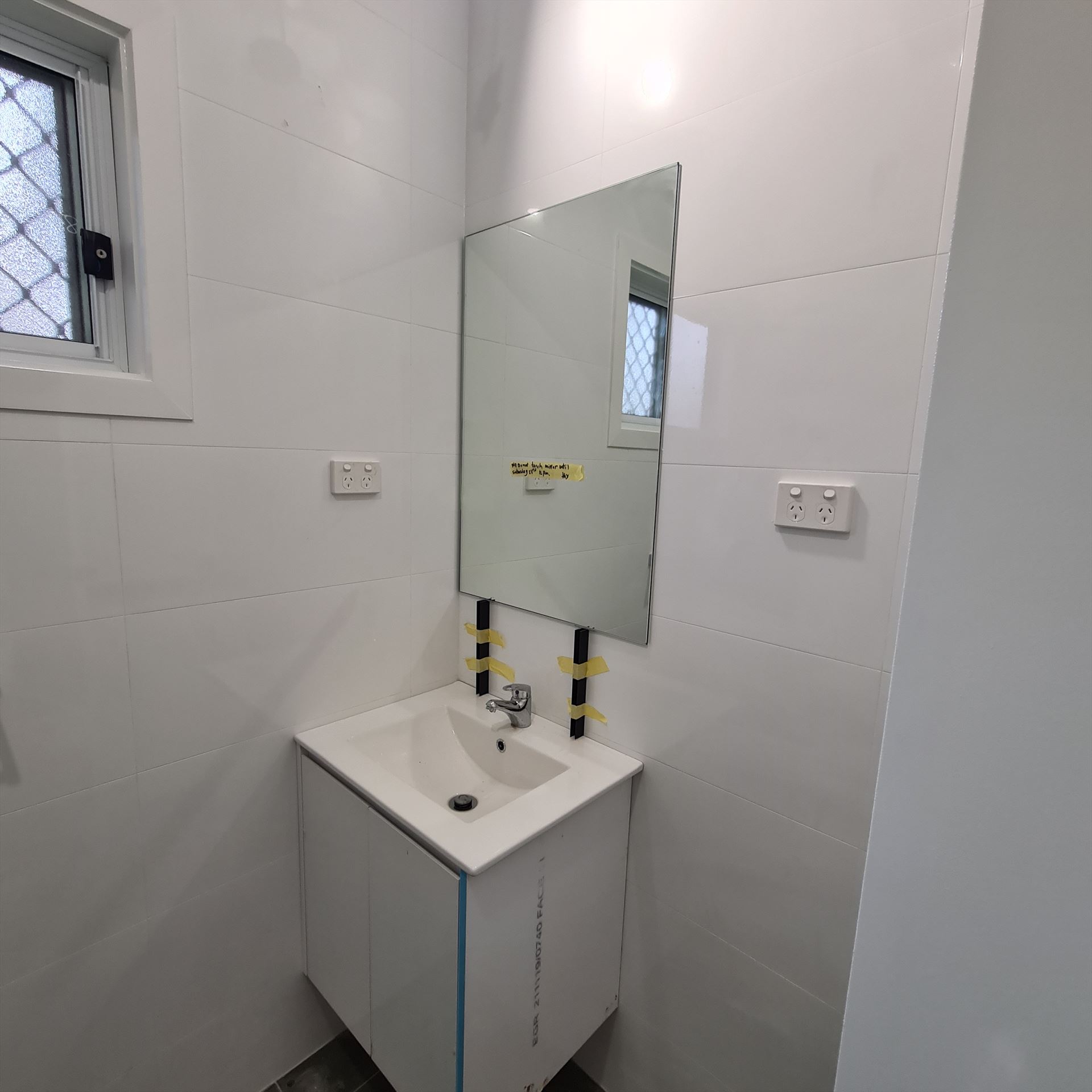 Bathroom before frameless shower screen install in Cambridge Park