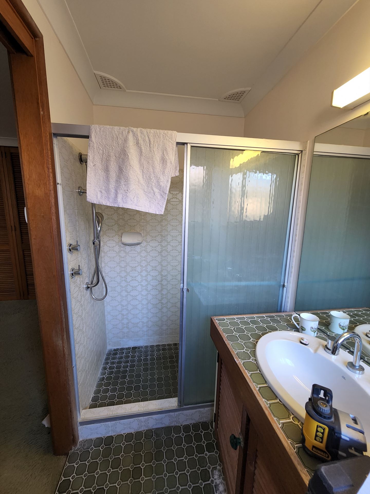 Bathroom before frameless shower screen install in Sylvania