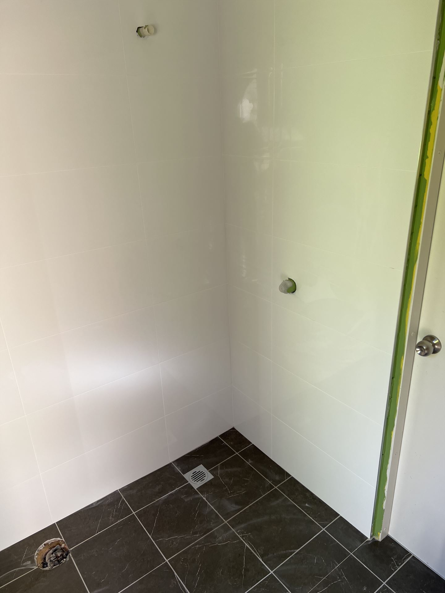 Bathroom before frameless shower screen install in Padstow