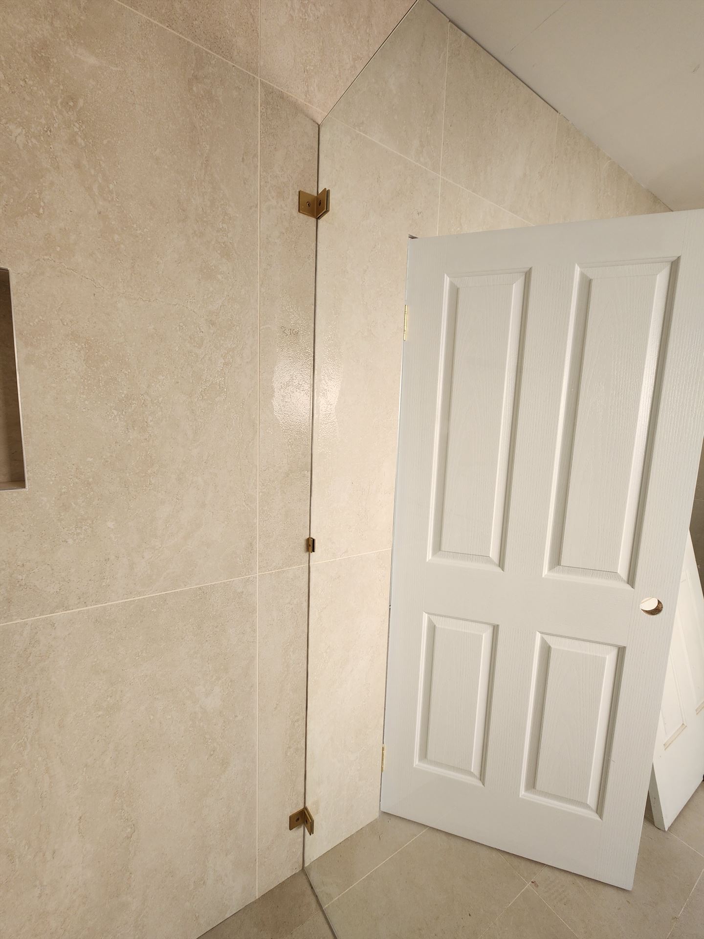 Bathroom before frameless shower screen install in Greystanes