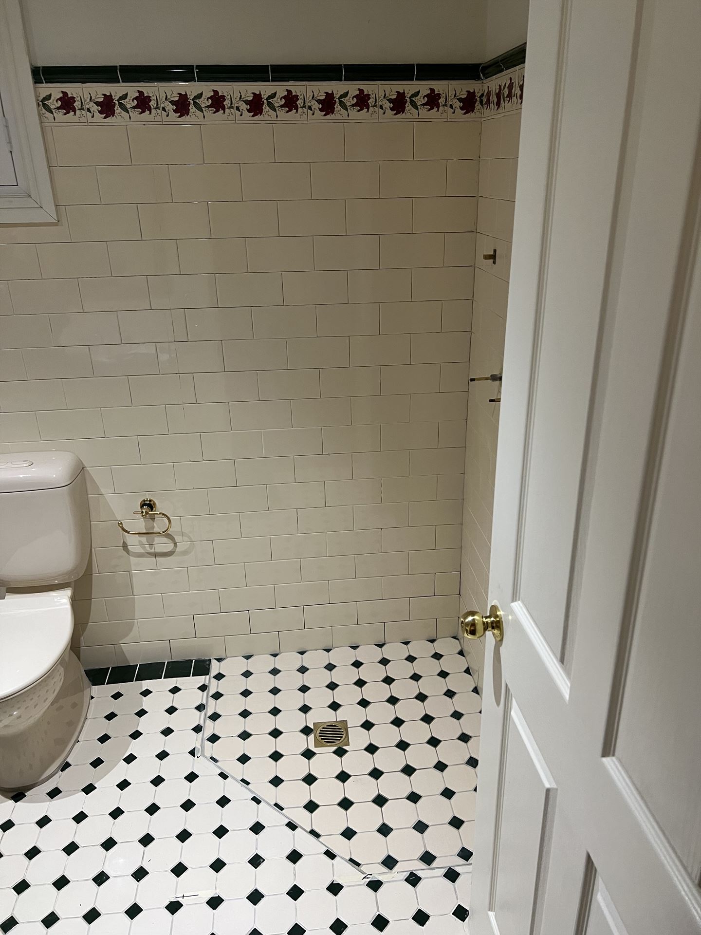 Bathroom before frameless shower screen install in Cherrybrook