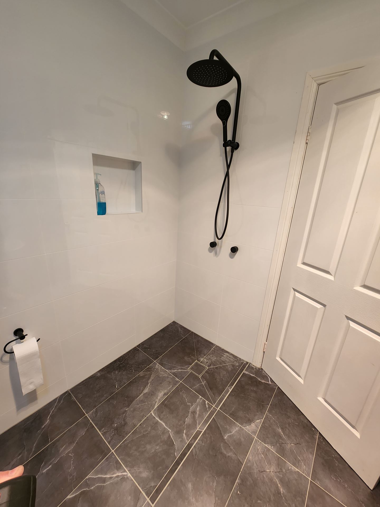 Bathroom before frameless shower screen install in Caringbah