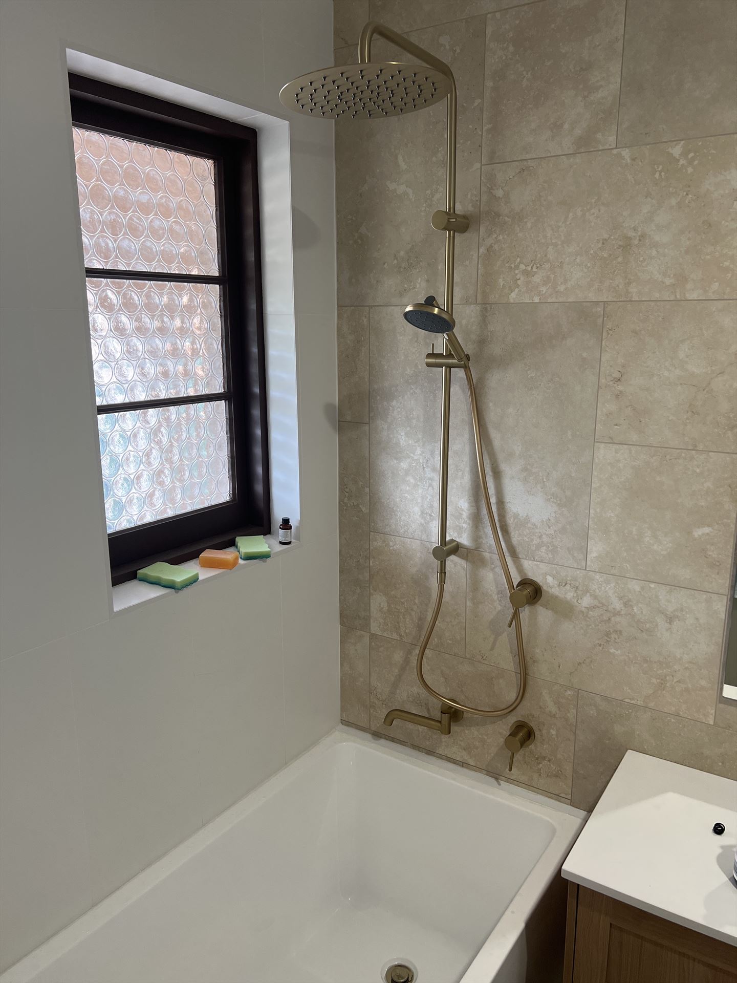 Bathroom before frameless shower screen install in Chipping Norton