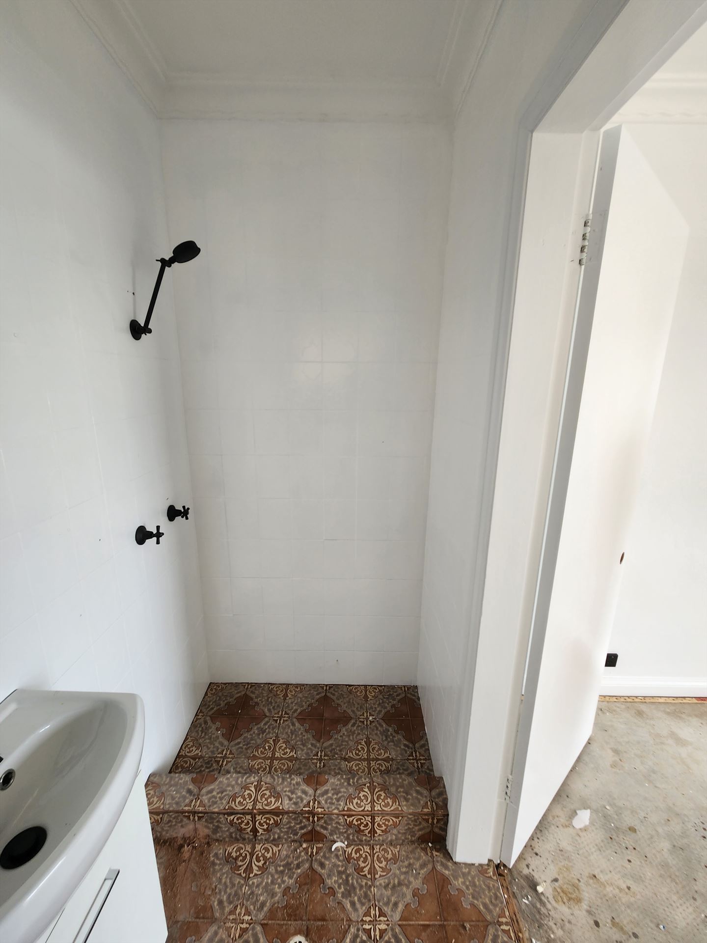 Bathroom before frameless shower screen install in Hunters Hill