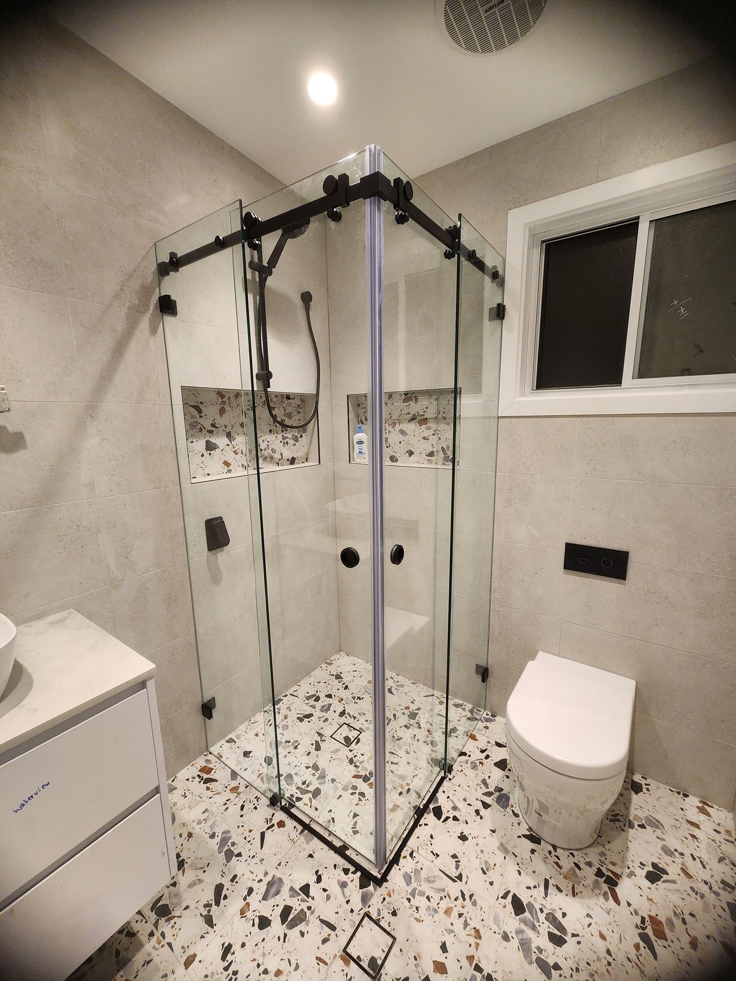 frameless shower screen installed in Putney by Showerland