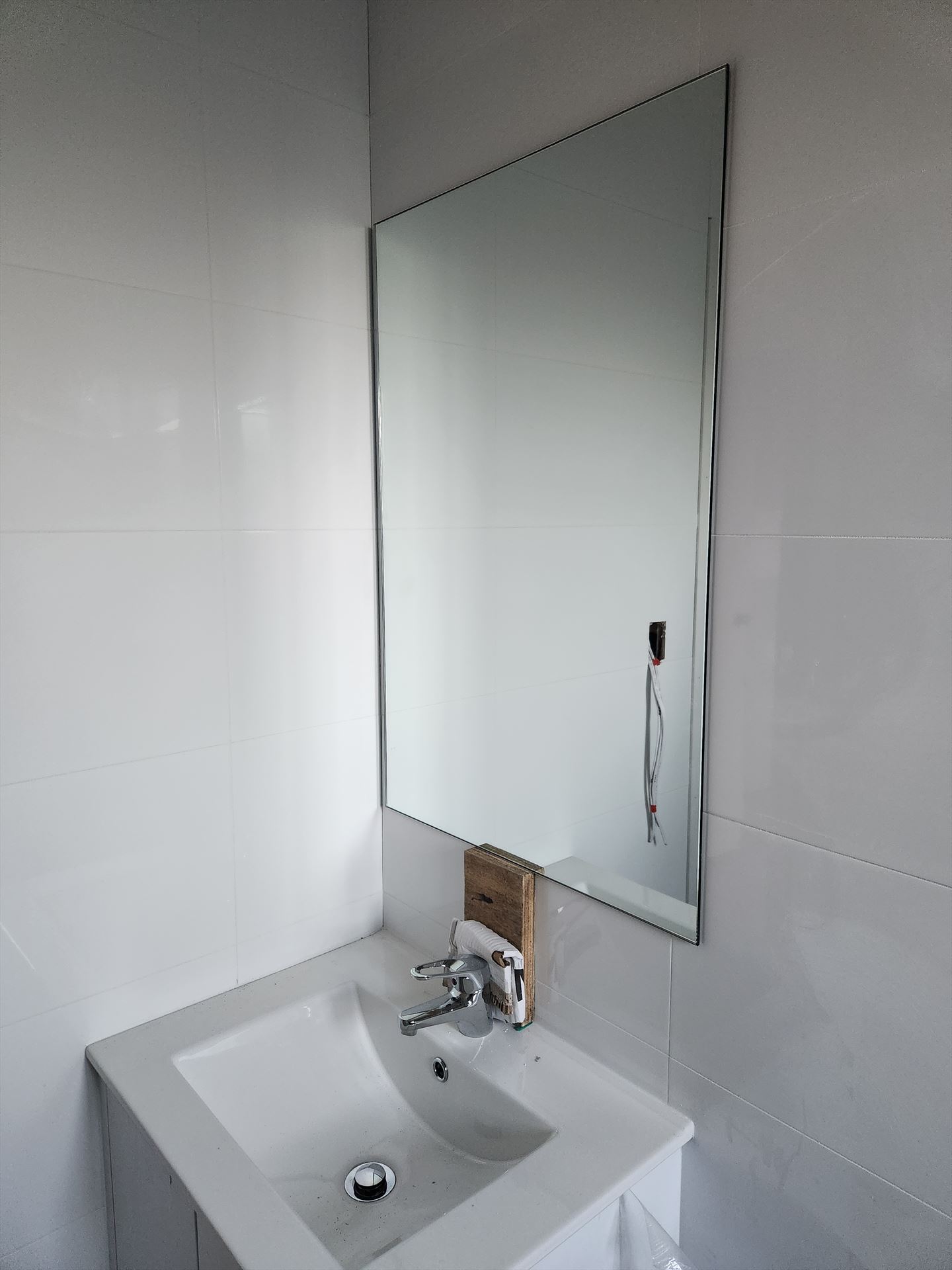 Bathroom before frameless shower screen install in Chester Hill