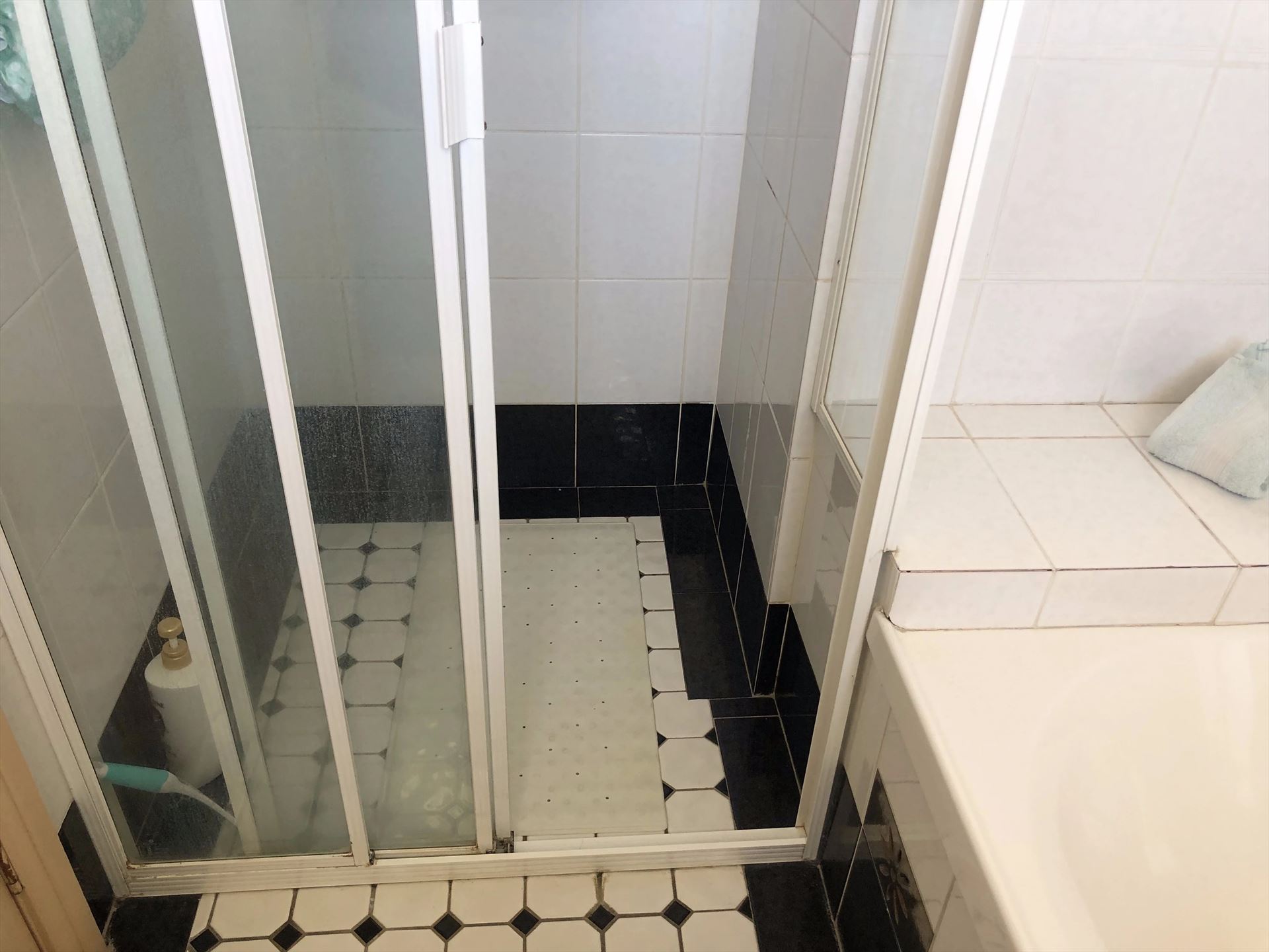 Bathroom before frameless shower screen install in Eastwood