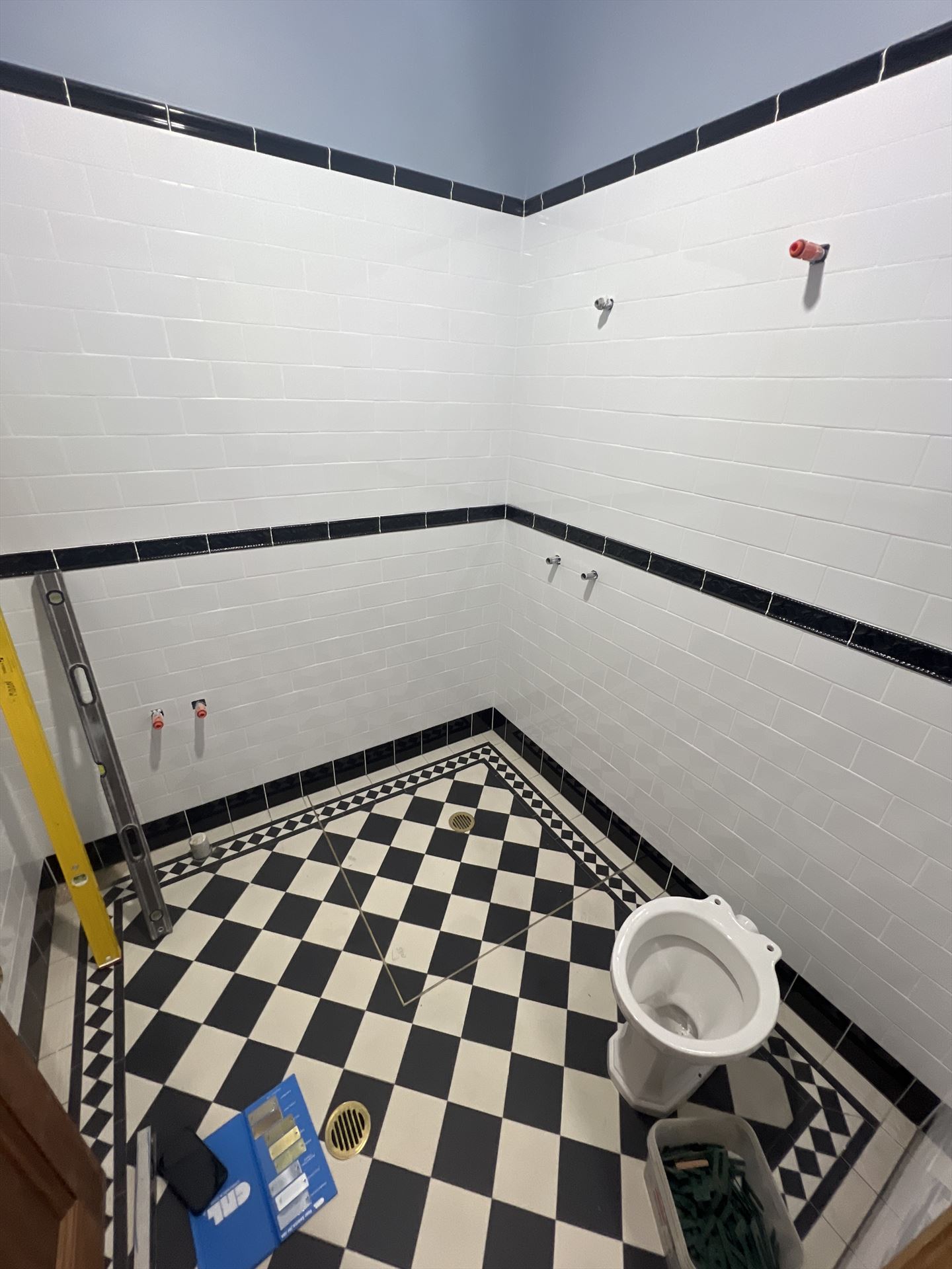 Bathroom before frameless shower screen install in Wallacia